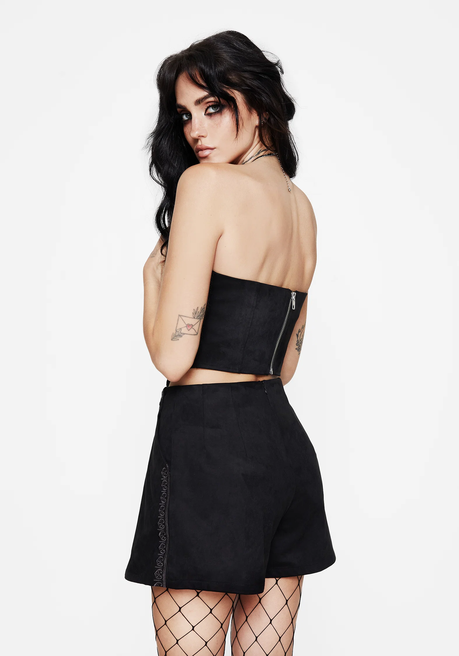Lauma Faux Suede Corset Top - Image 3