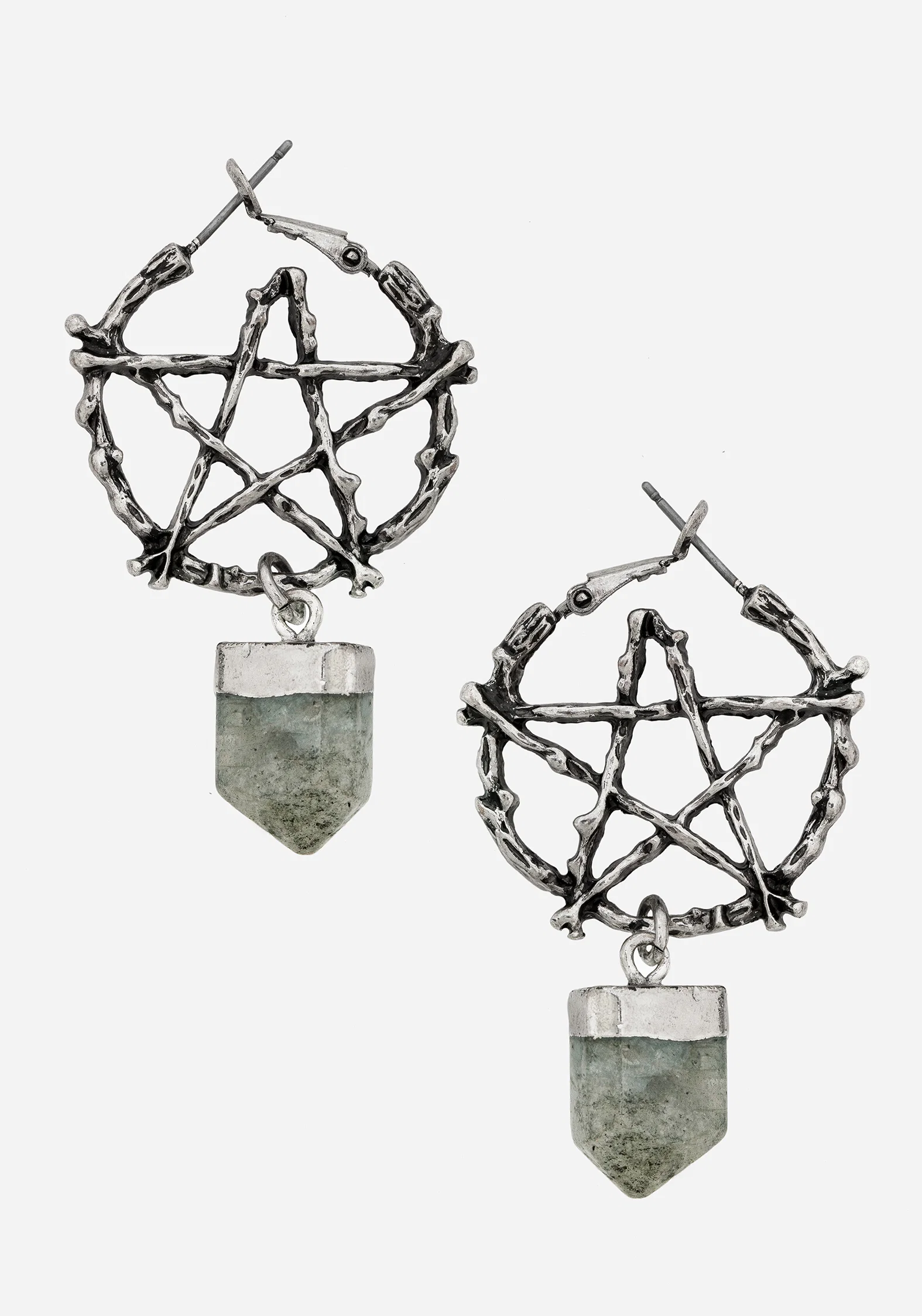 Lauma Pentagram Labradorite Hoop Earrings - Image 2