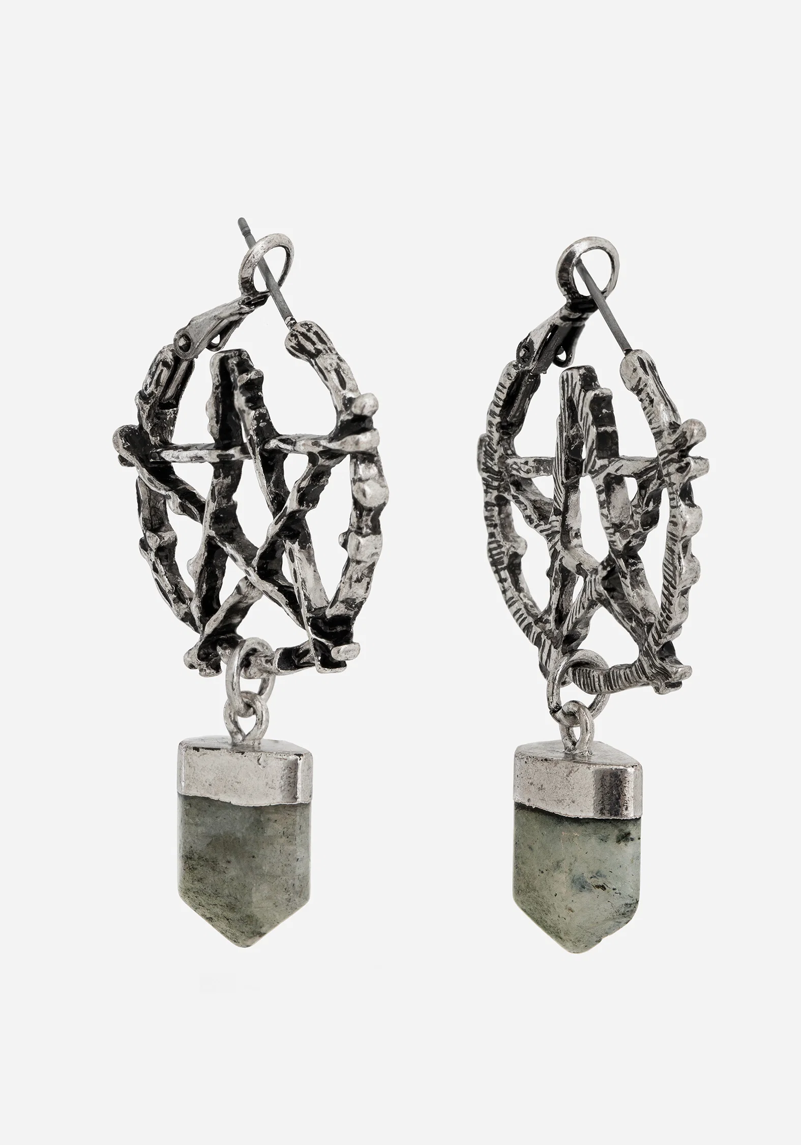 Lauma Pentagram Labradorite Hoop Earrings - Image 5