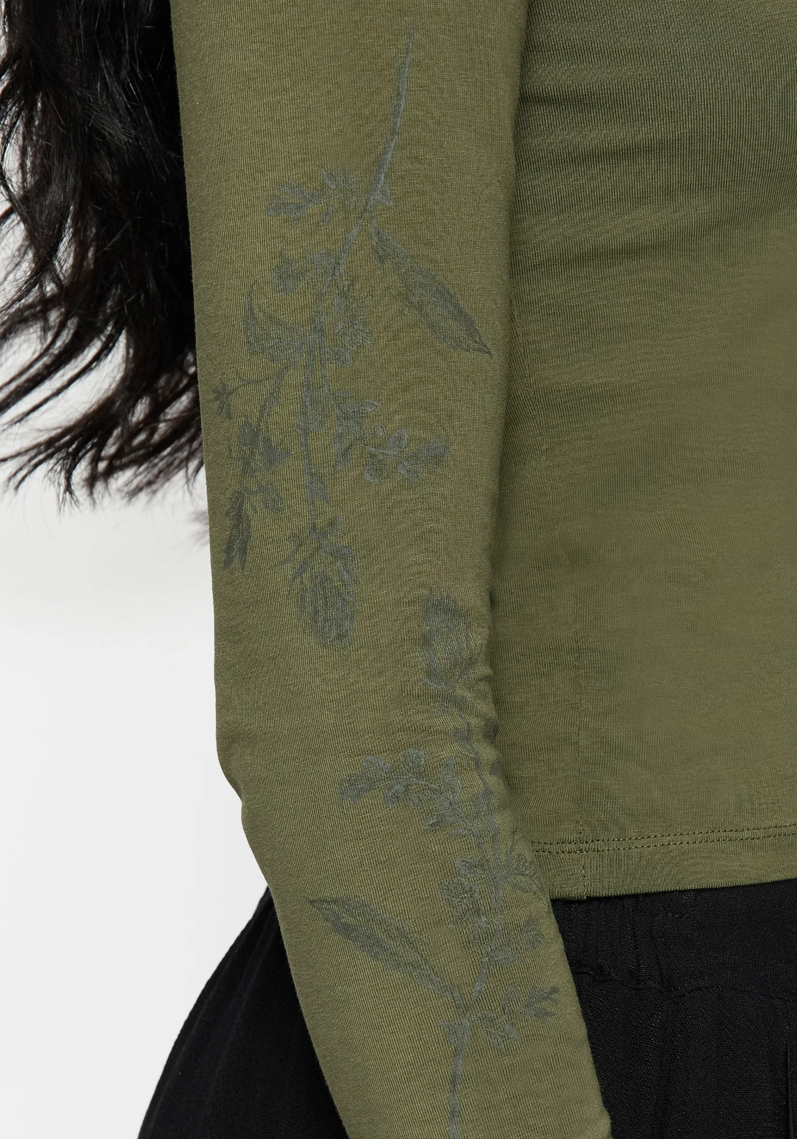 Leune Rose Print Cotton Long Sleeve Top - Image 2