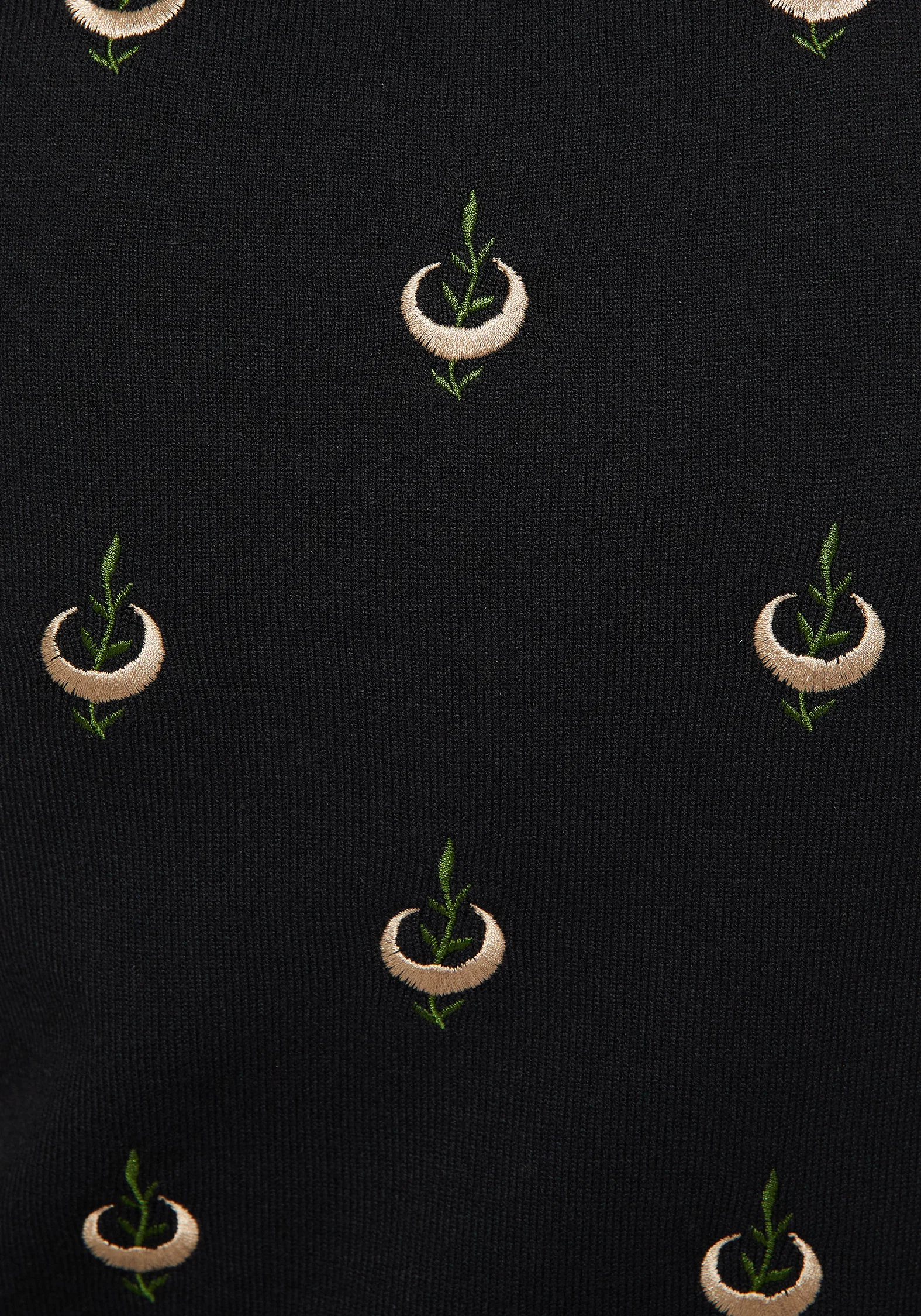 Liana Moon Leaf Embroidered Button Up Knit Vest - Image 6