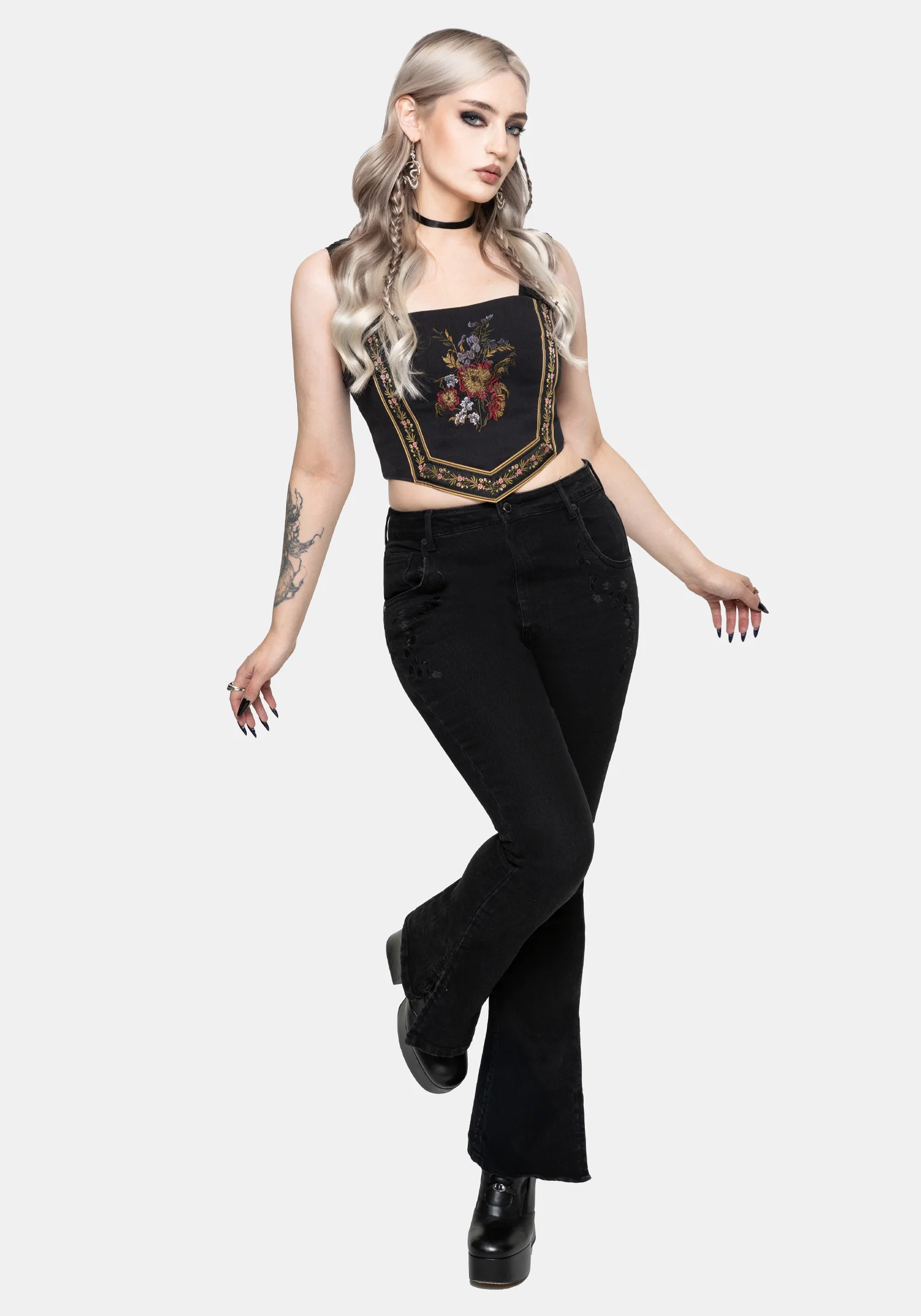 Lilet Chiffon Embroidered Corset - Image 5