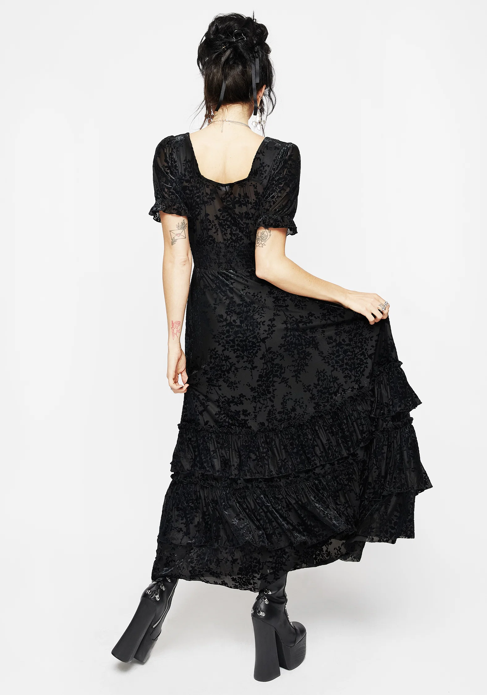 Lilias Devoré Tiered Maxi Dress - Image 3