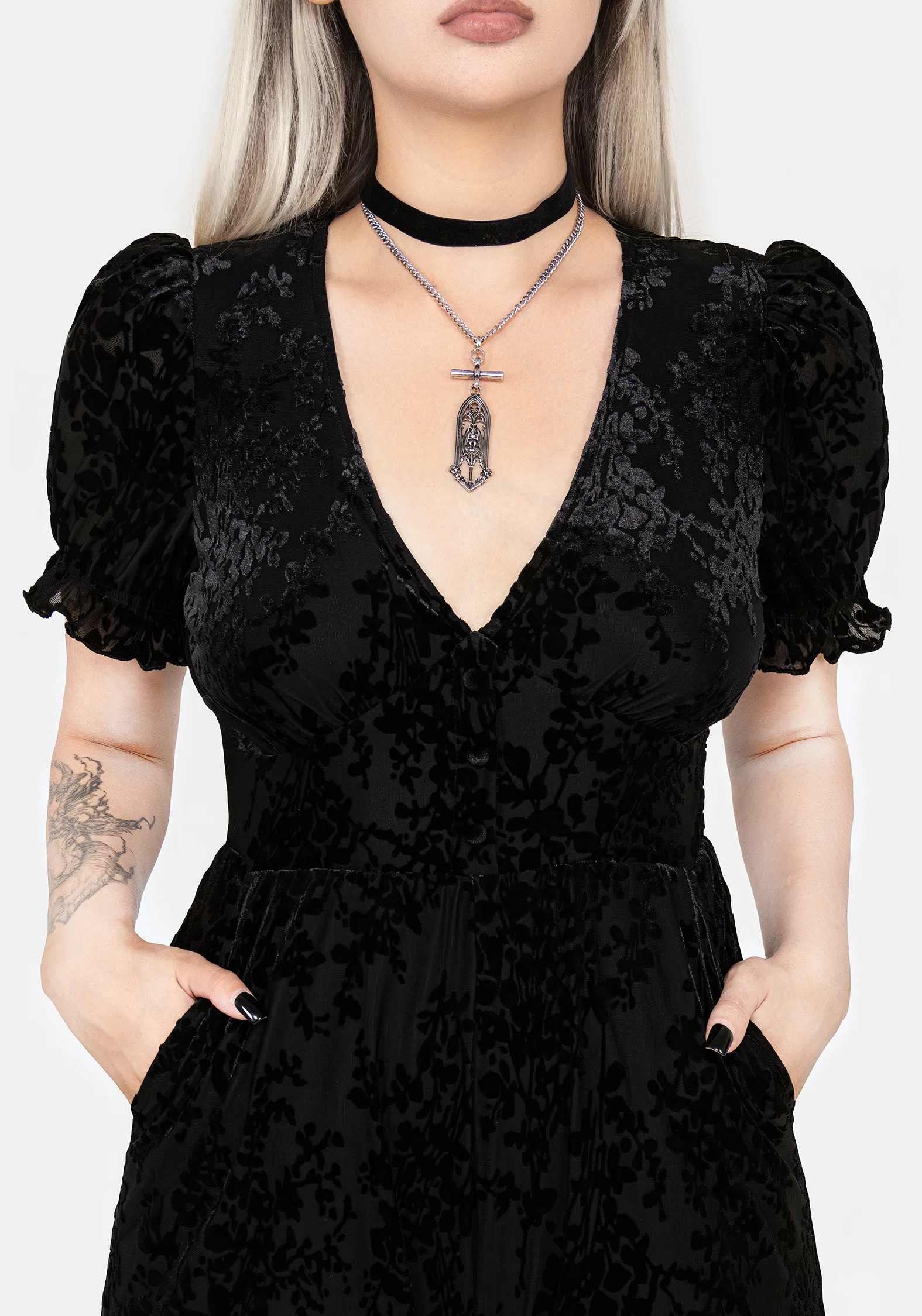 Lilias Devoré Velour Mesh Jumpsuit - Image 2