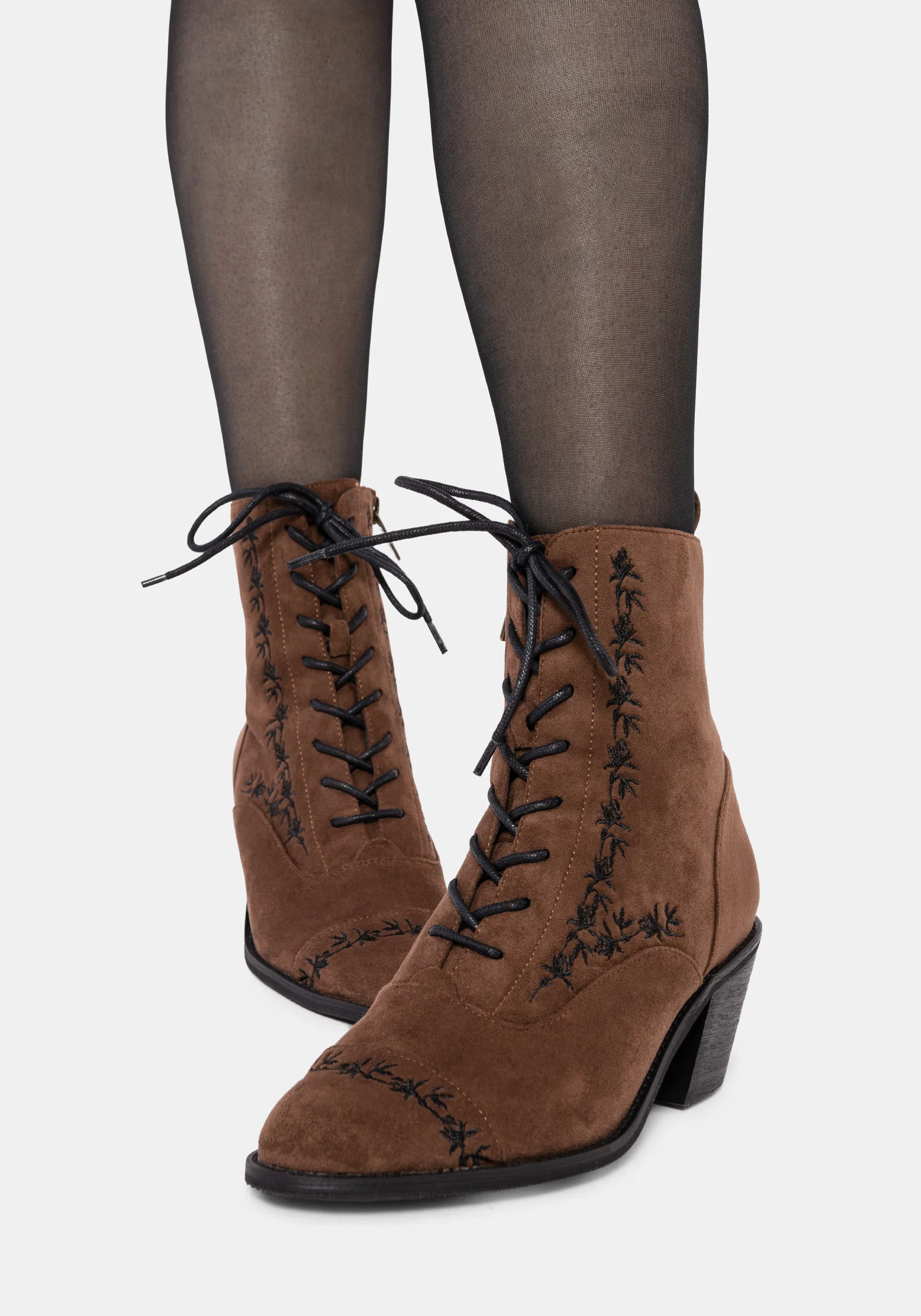Lilith Suedette Embroidered Boots - Image 3