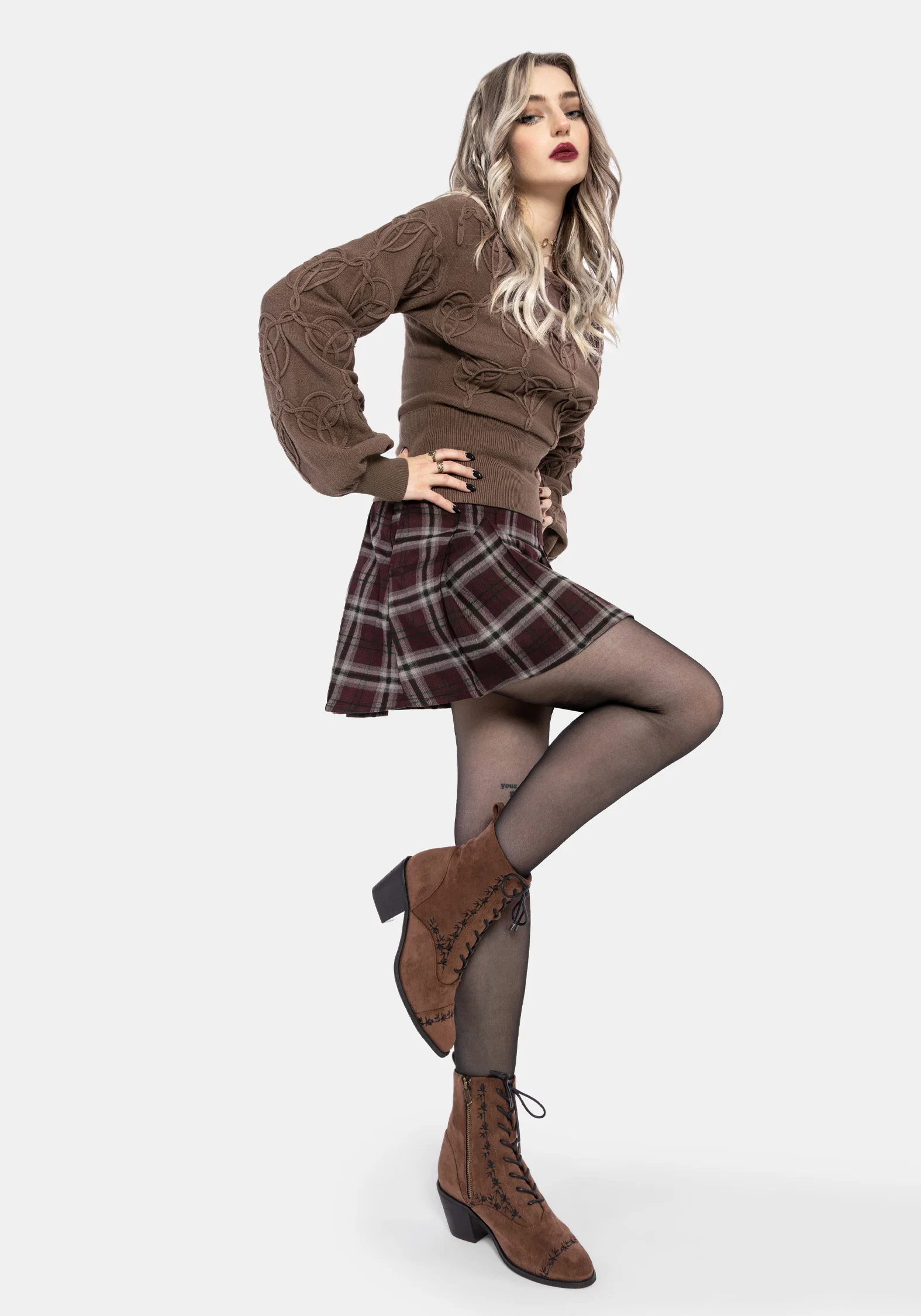 Lilith Suedette Embroidered Boots - Image 4