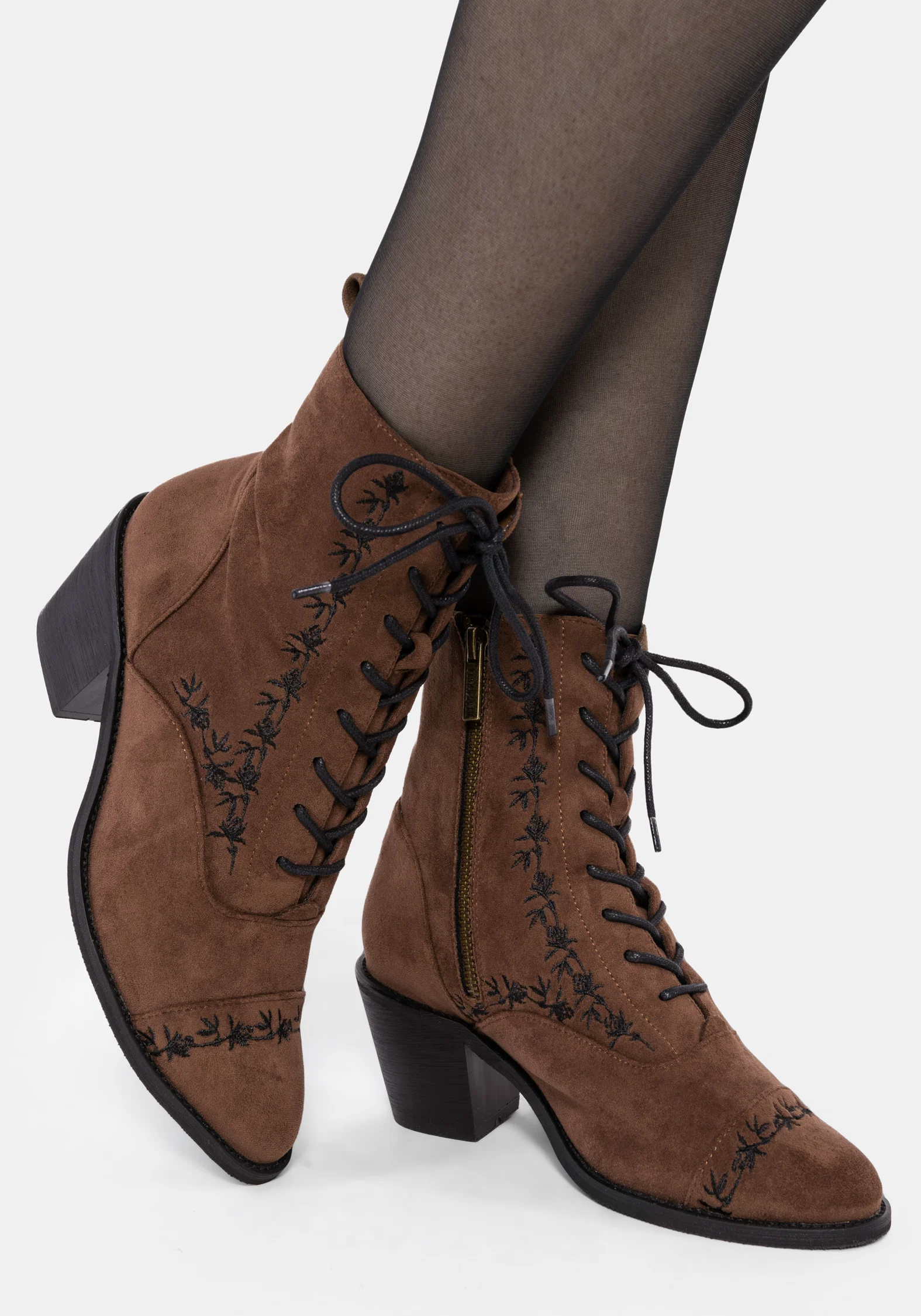 Lilith Suedette Embroidered Boots - Image 5