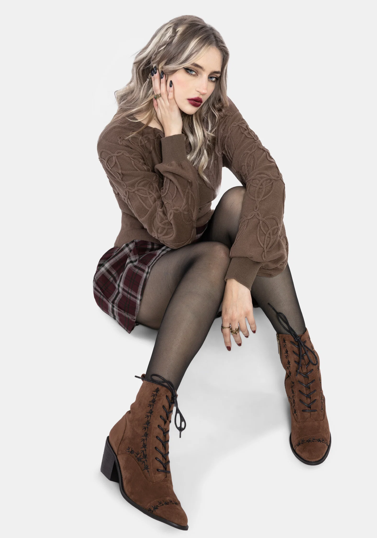 Lilith Suedette Embroidered Boots - Image 6