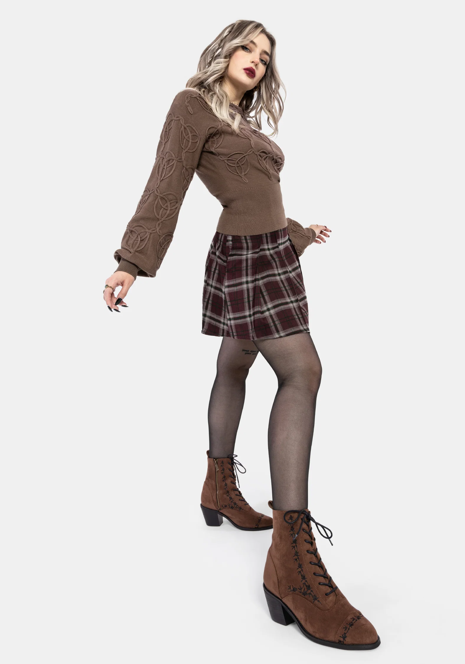 Lilith Suedette Embroidered Boots - Image 8