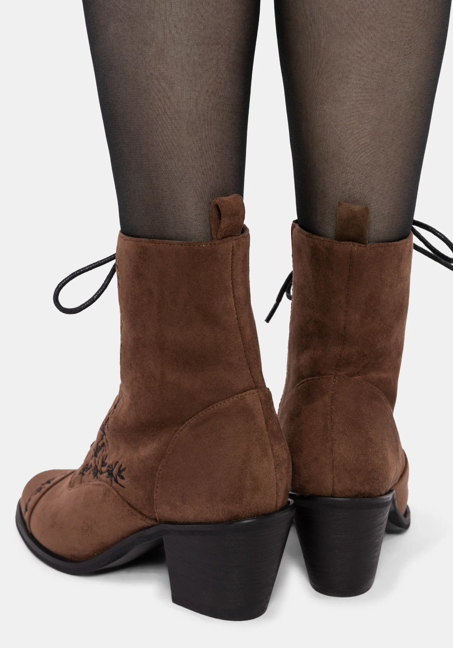 Lilith Suedette Embroidered Boots - Image 9