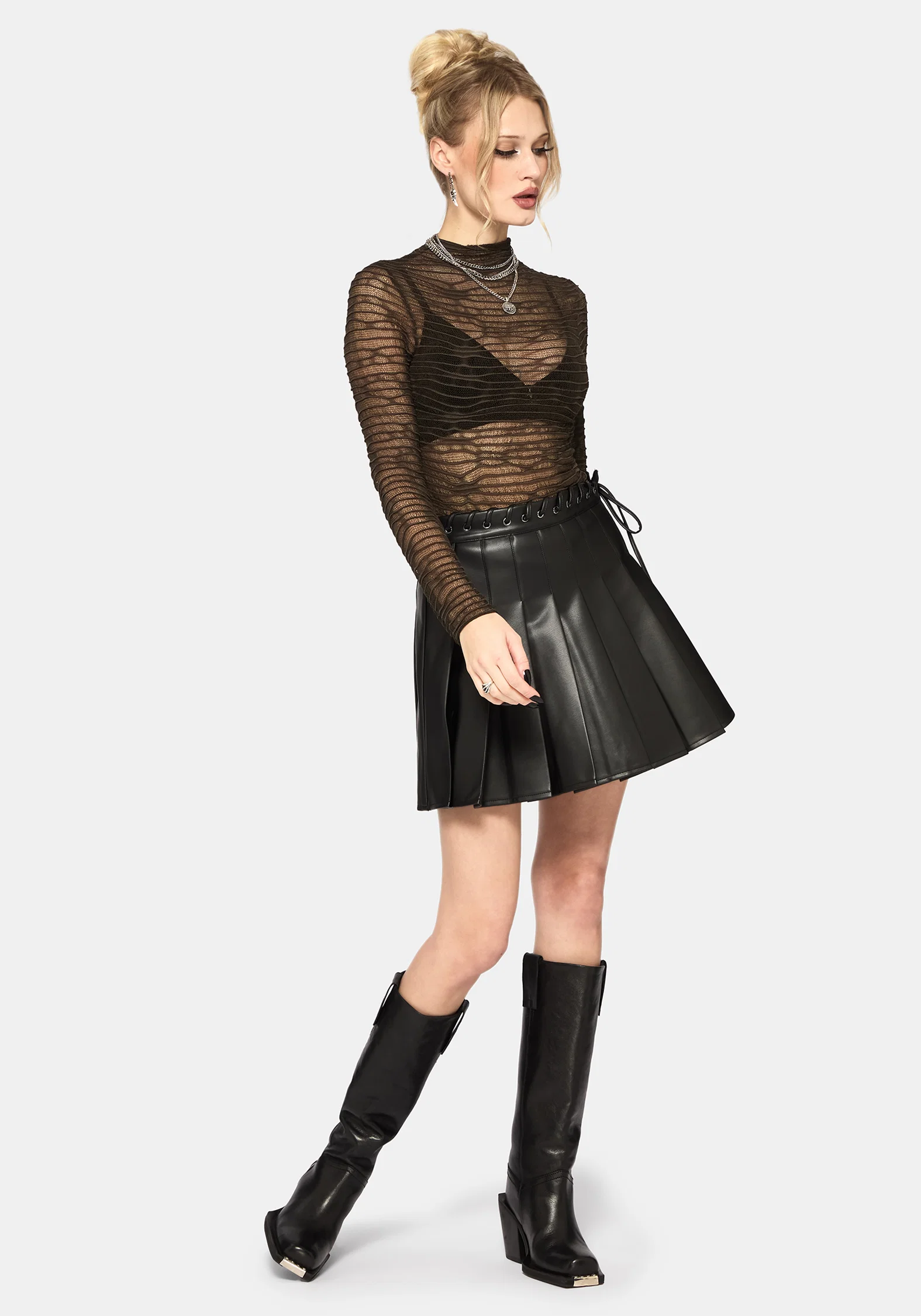 Lior Mesh Distorted Knit Top - Image 4
