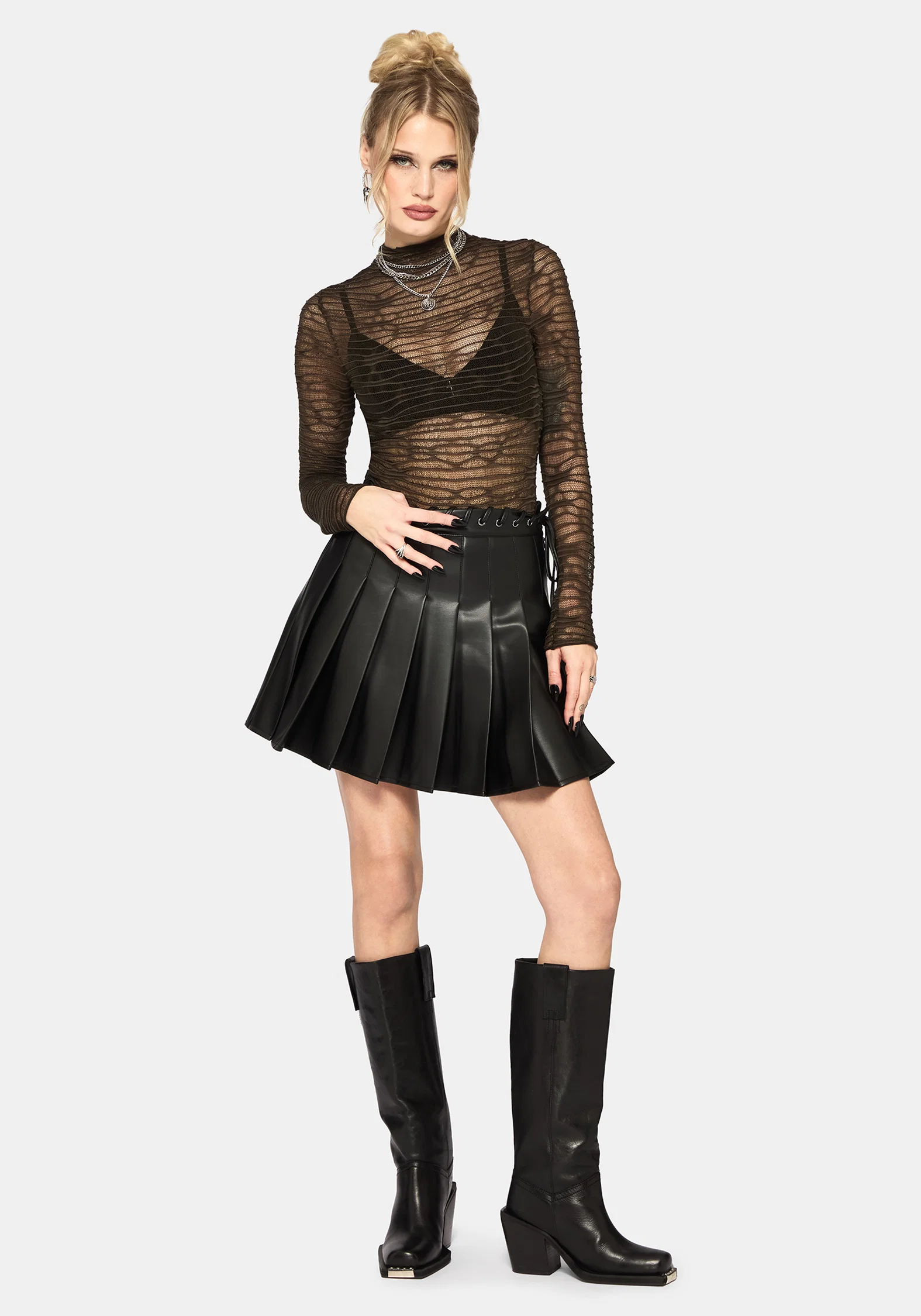 Lior Mesh Distorted Knit Top - Image 5