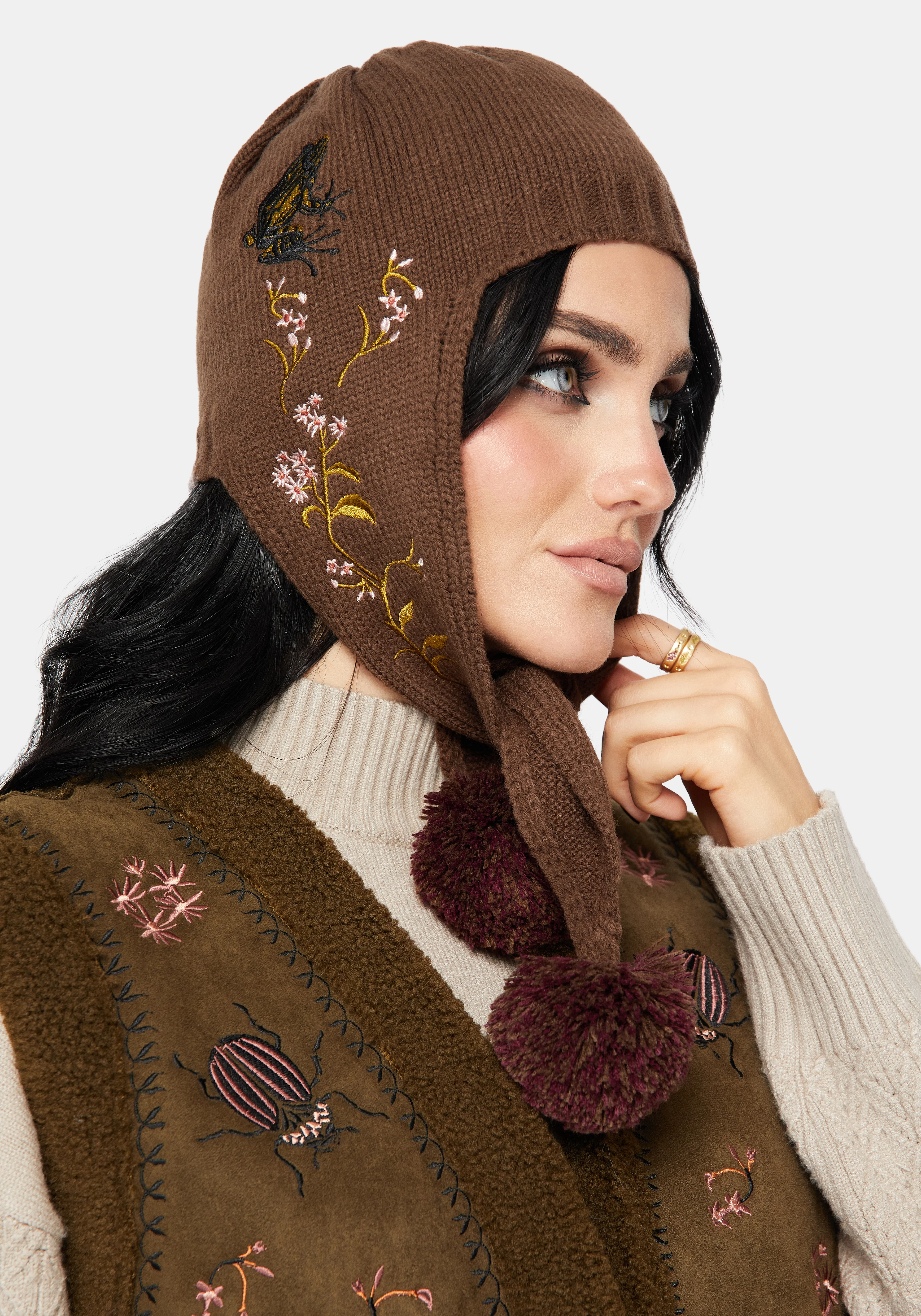 Liora Moth Floral Pom Pom Hat - Image 6