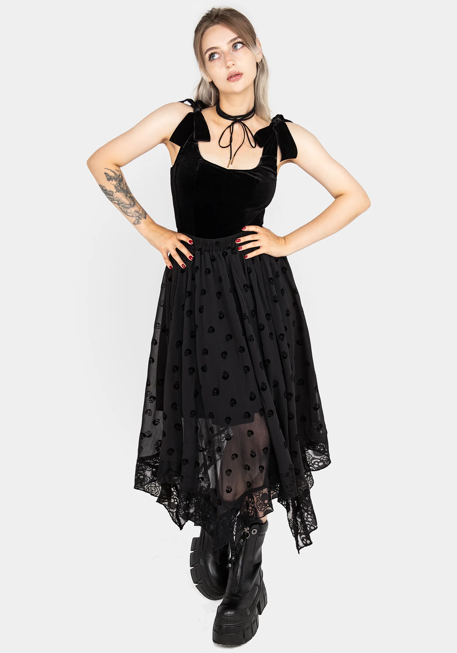 Lisette Velour Tie Strap Corset Top - Image 6