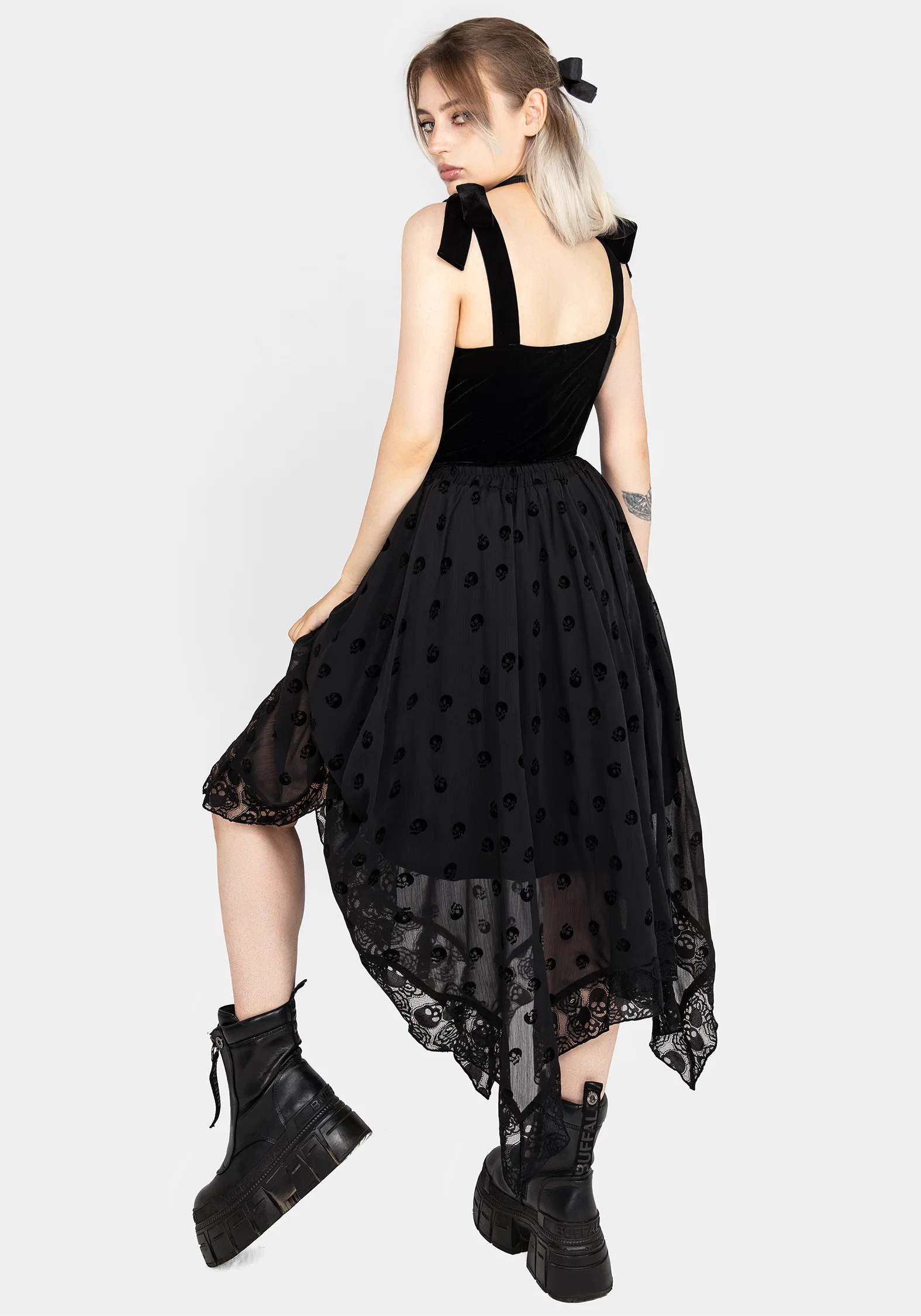 Lisette Velour Tie Strap Corset Top - Image 7
