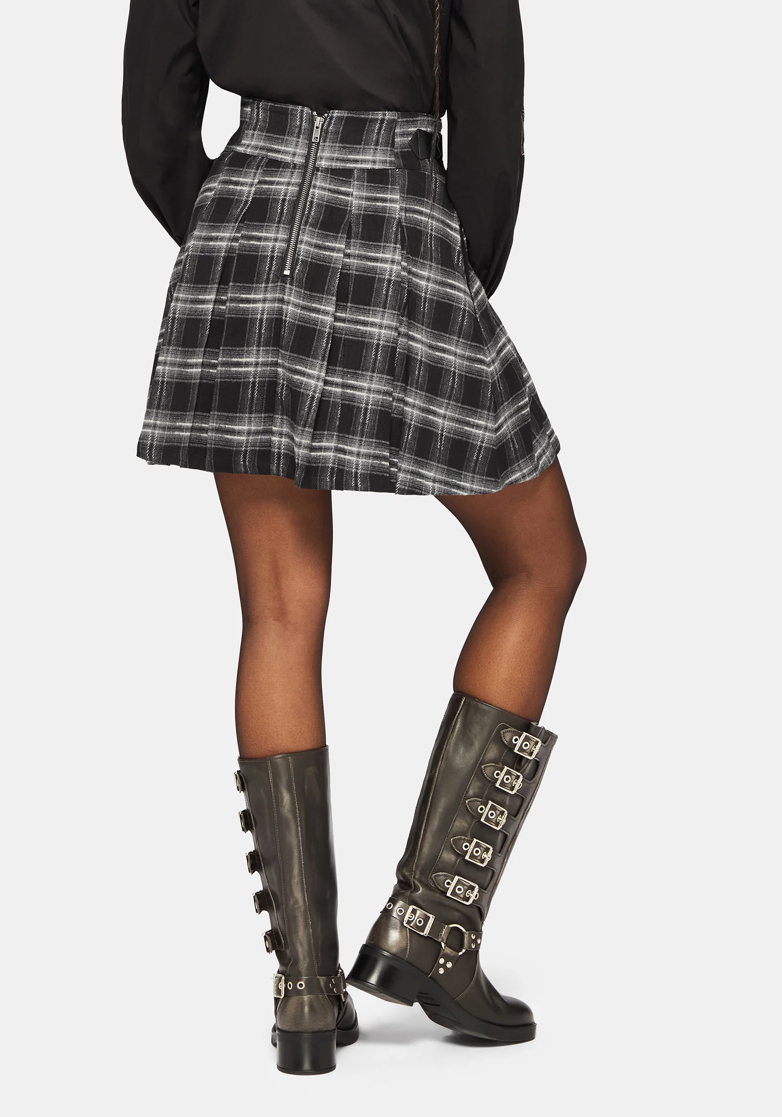 Lochan Check Buckled Mini Skirt - Image 4