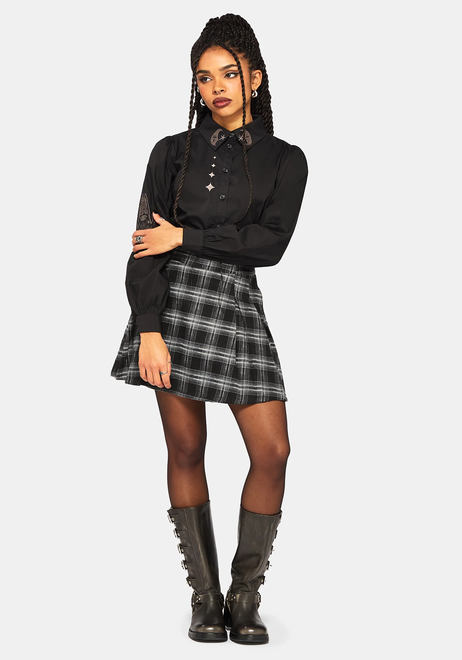 Lochan Check Buckled Mini Skirt - Image 5
