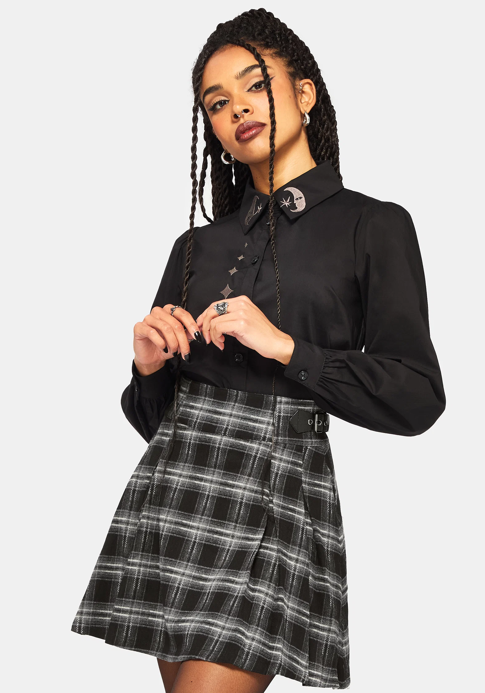 Lochan Check Buckled Mini Skirt - Image 6
