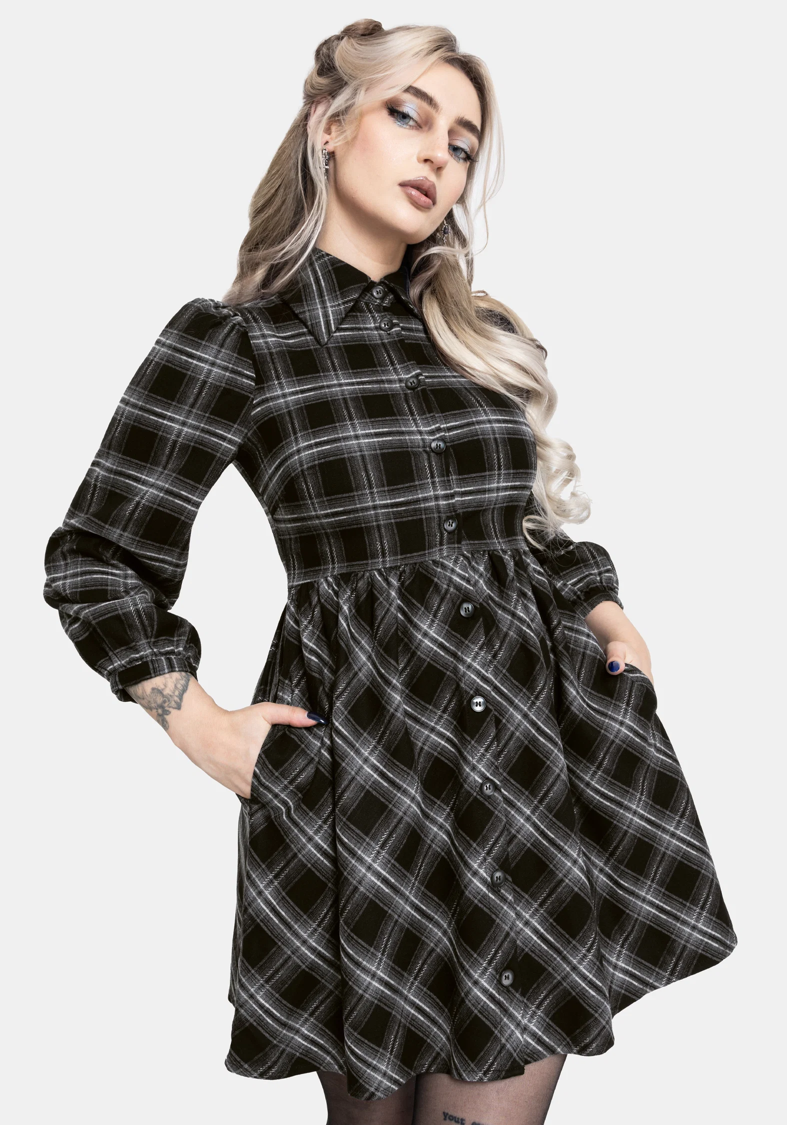 Lochan Check Mini Shirt Dress - Image 4