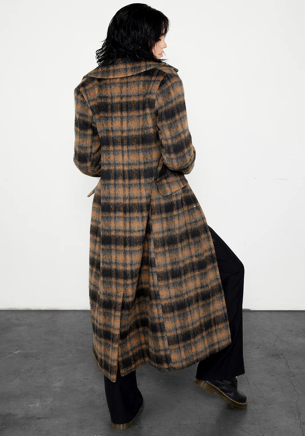 Lore Plaid Longline Coat - Image 6