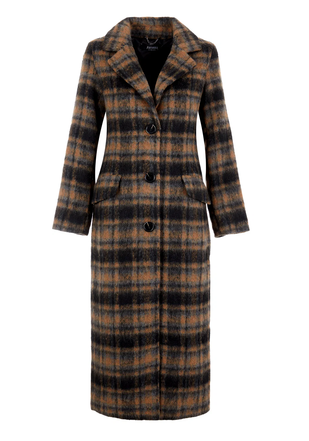 Lore Plaid Longline Coat - Image 7