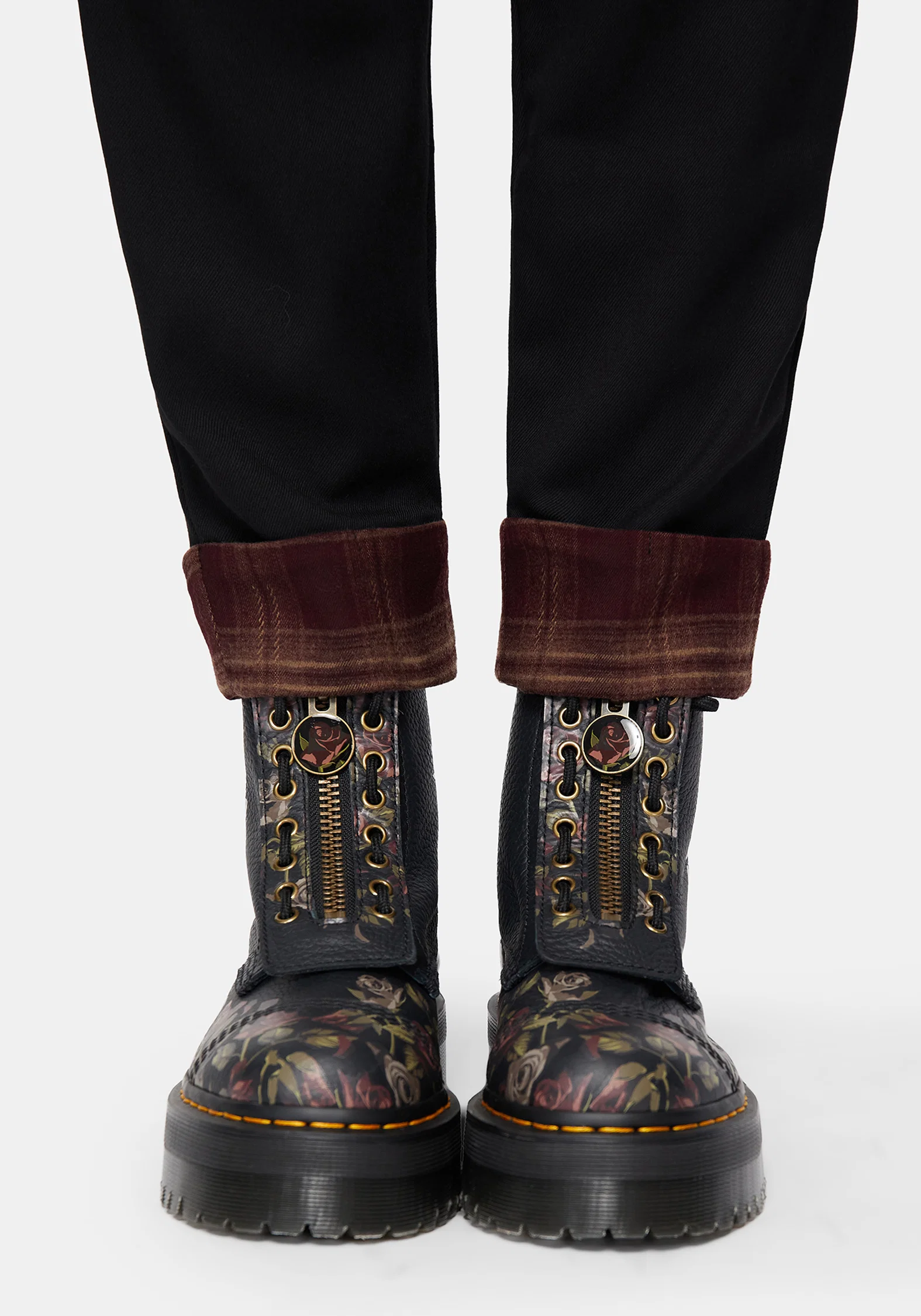 Loura Tapered Leg Check Turn Up Trouser - Image 2