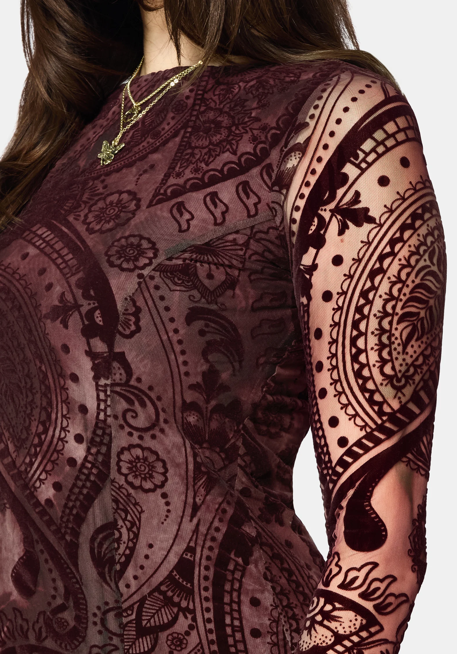 Loveday Paisley Printed Godet Mini Dress - Image 2
