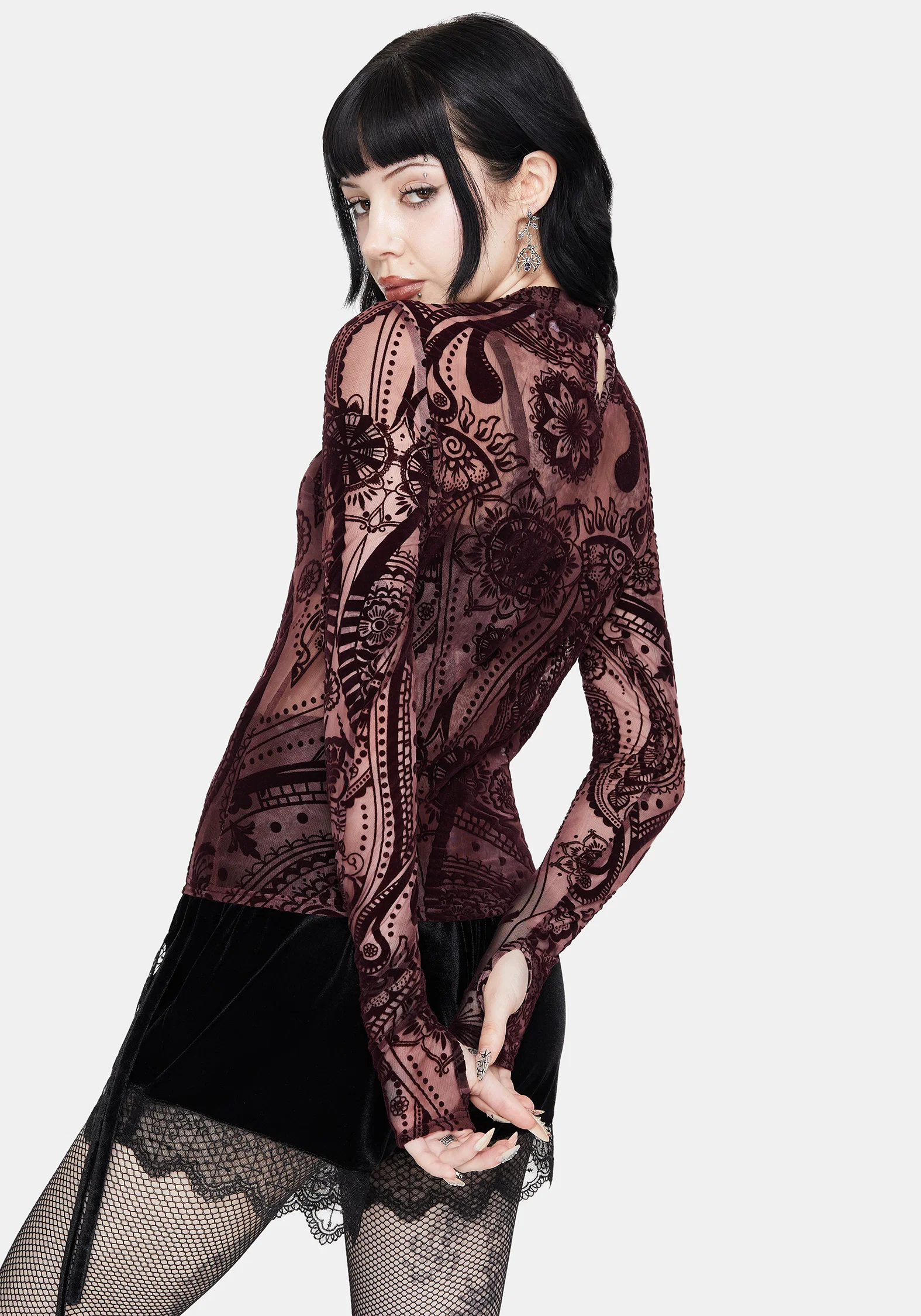 Loveday Paisley Printed High Neck Top - Image 3