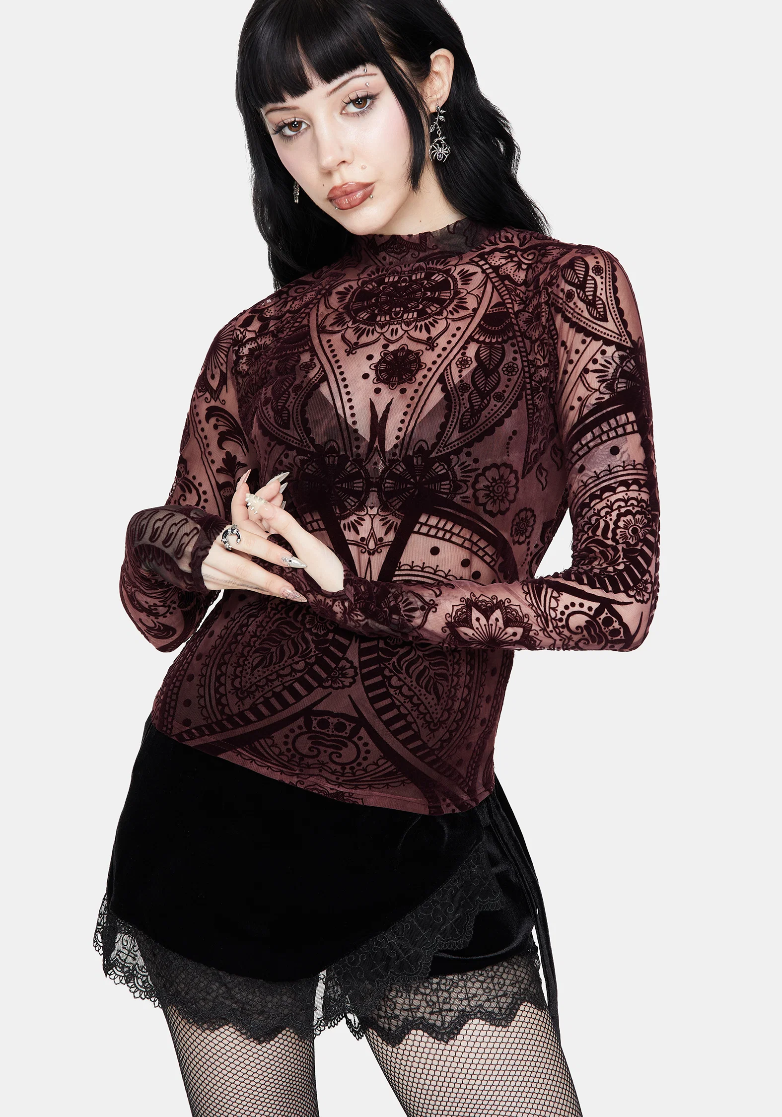Loveday Paisley Printed High Neck Top - Image 6