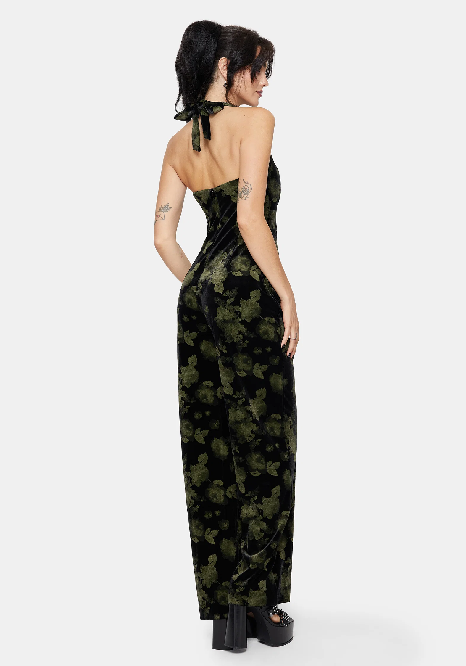 Luceria Velour Halter Neck Jumpsuit - Image 3