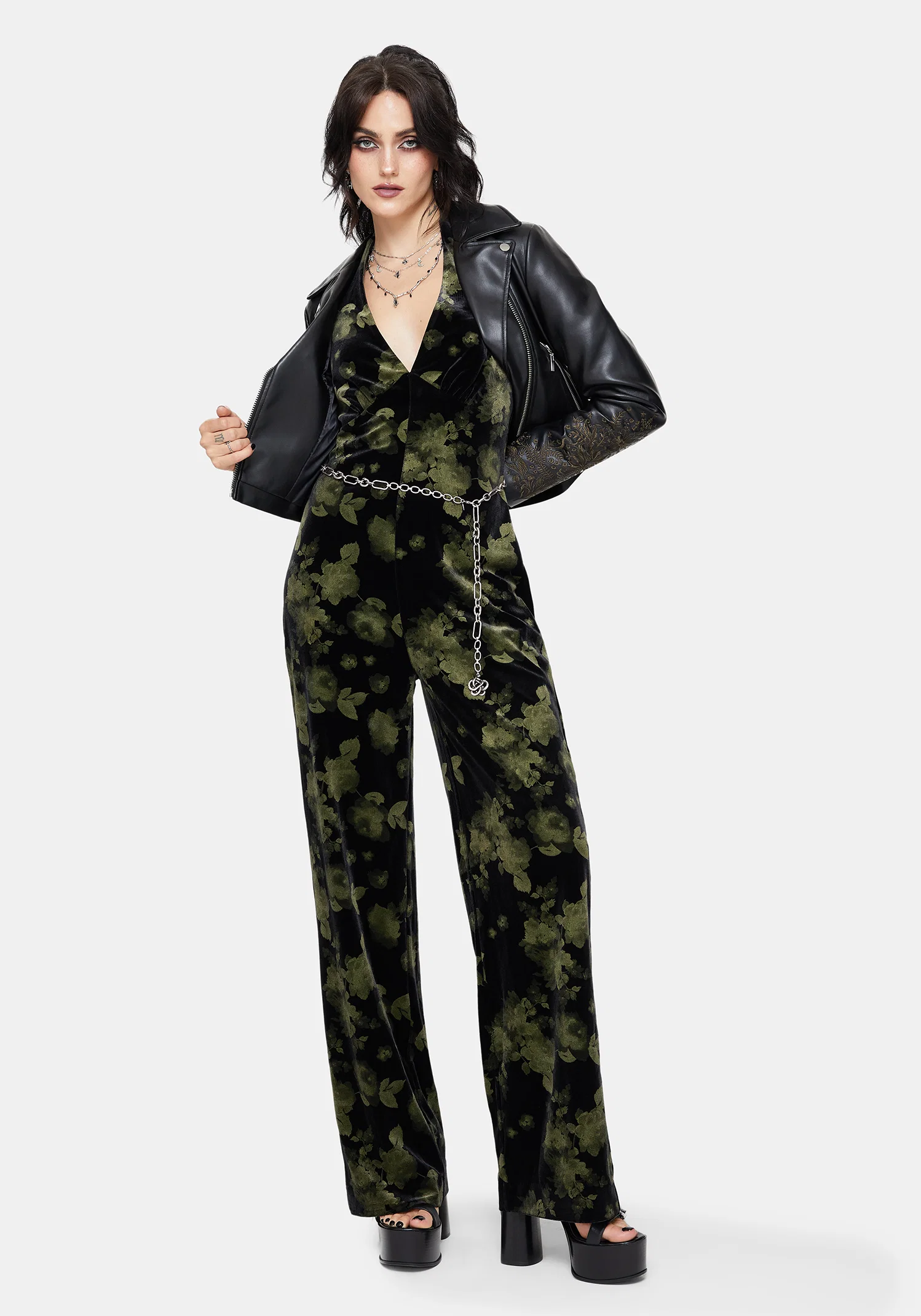 Luceria Velour Halter Neck Jumpsuit - Image 7