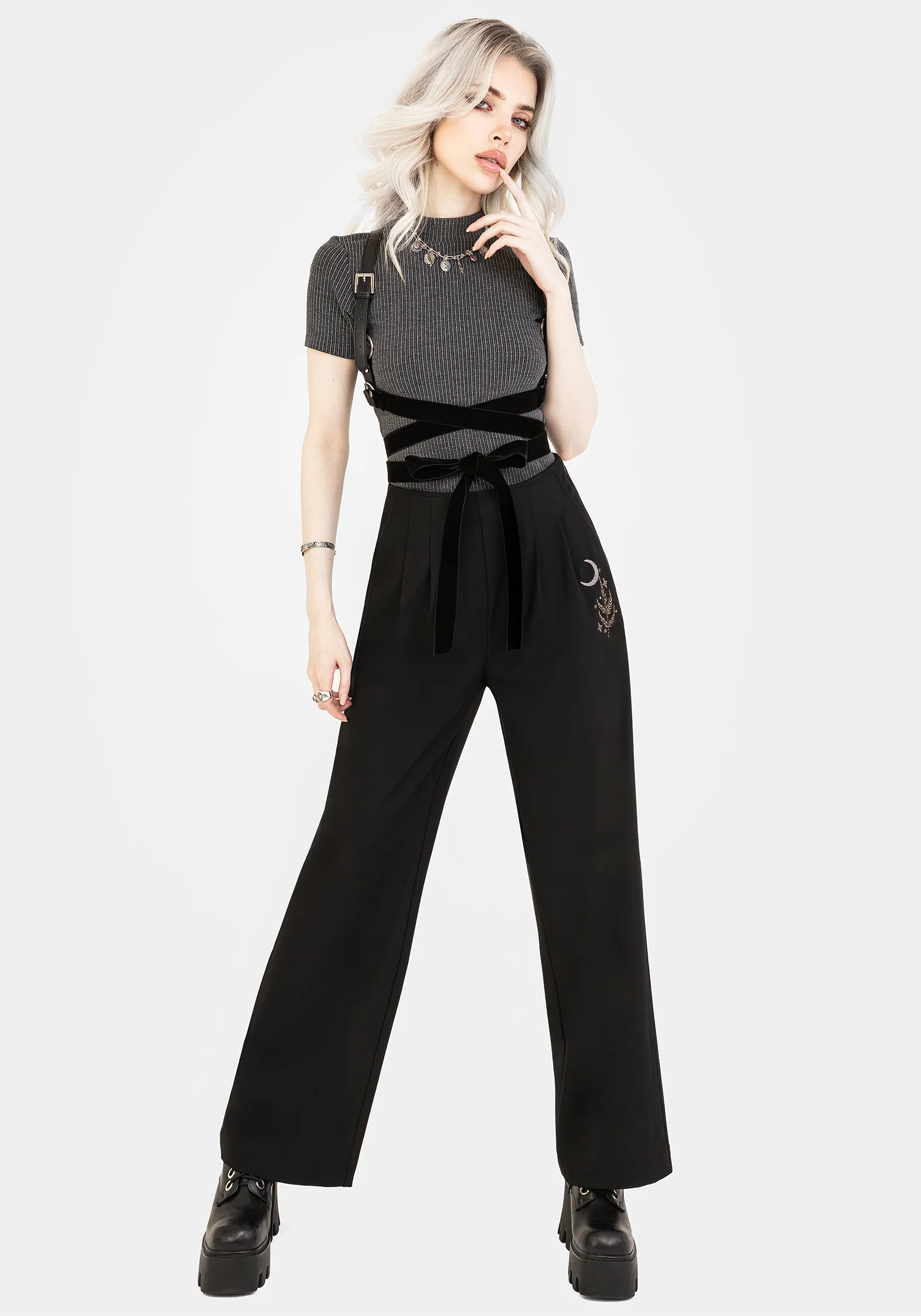 Lucia Firefly Embroidered Pleated Trousers - Image 5