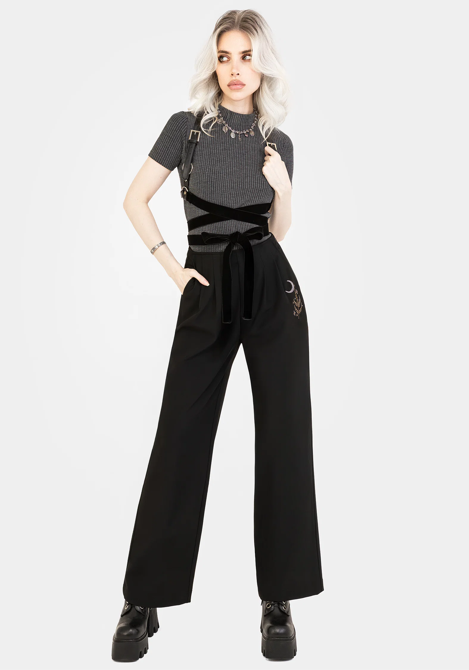 Lucia Firefly Embroidered Pleated Trousers - Image 7
