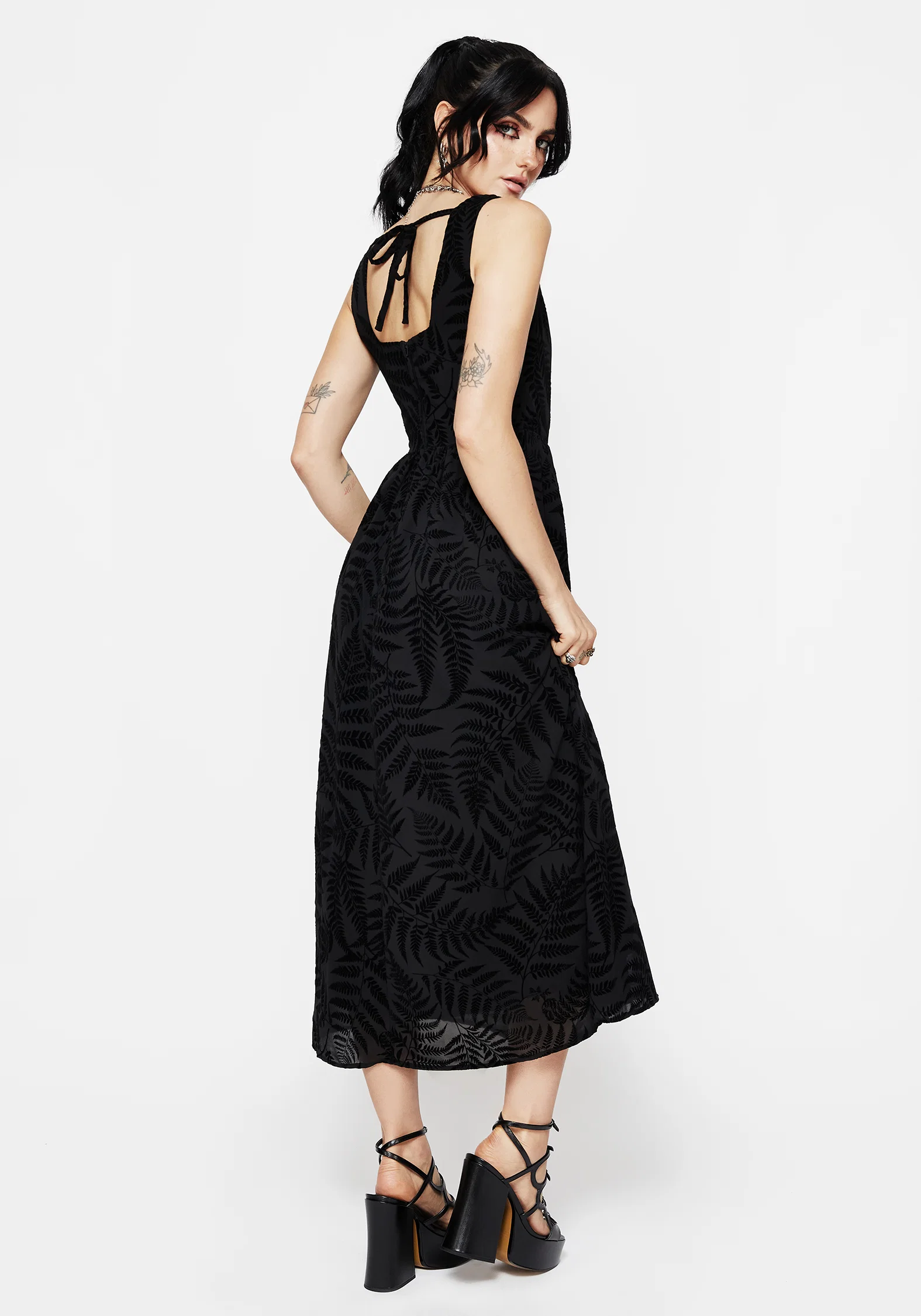 Lunafern Fern Print Cami Midaxi Dress - Image 3