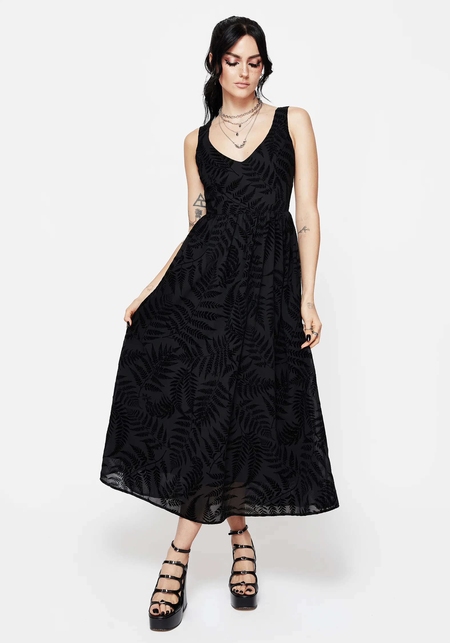 Lunafern Fern Print Cami Midaxi Dress - Image 4