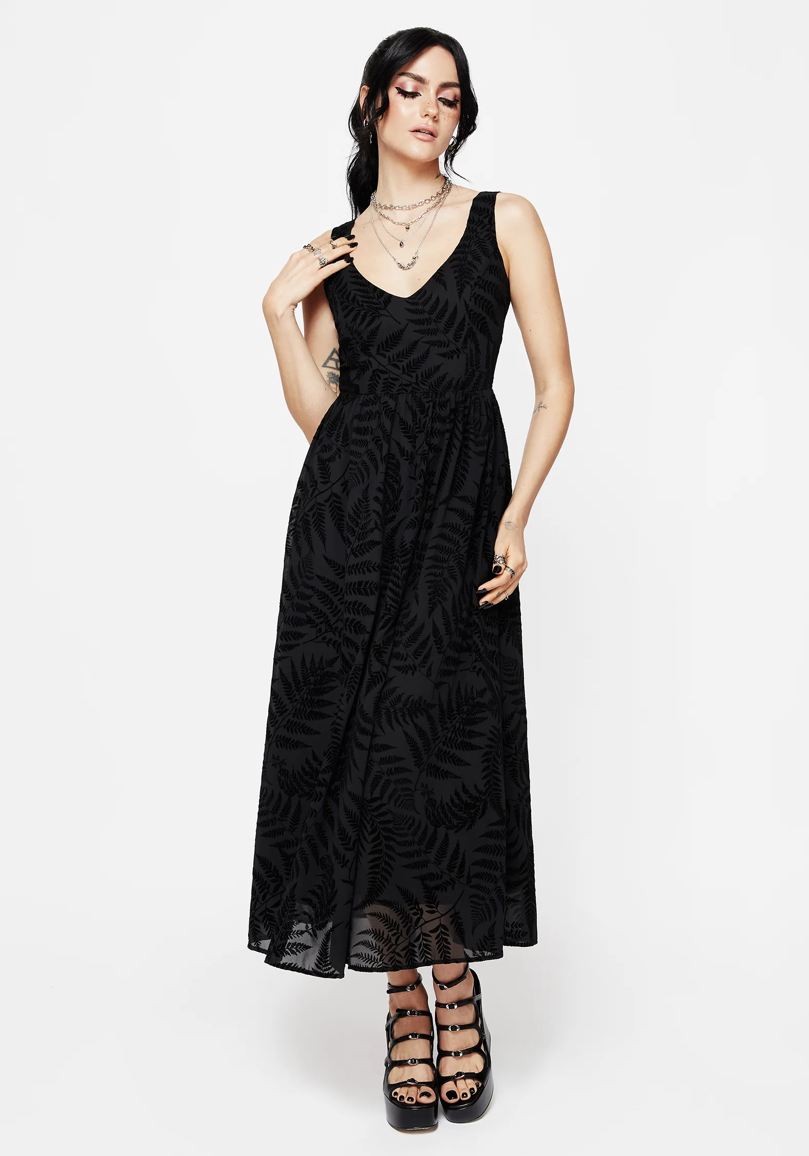 Lunafern Fern Print Cami Midaxi Dress - Image 6