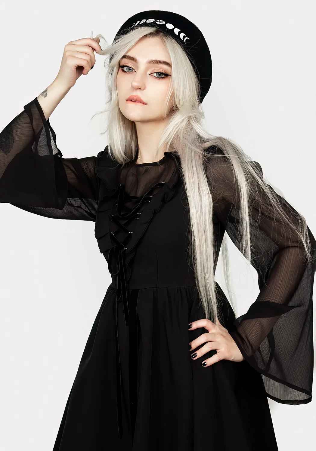 Lunar Embroidered Beret - Image 3