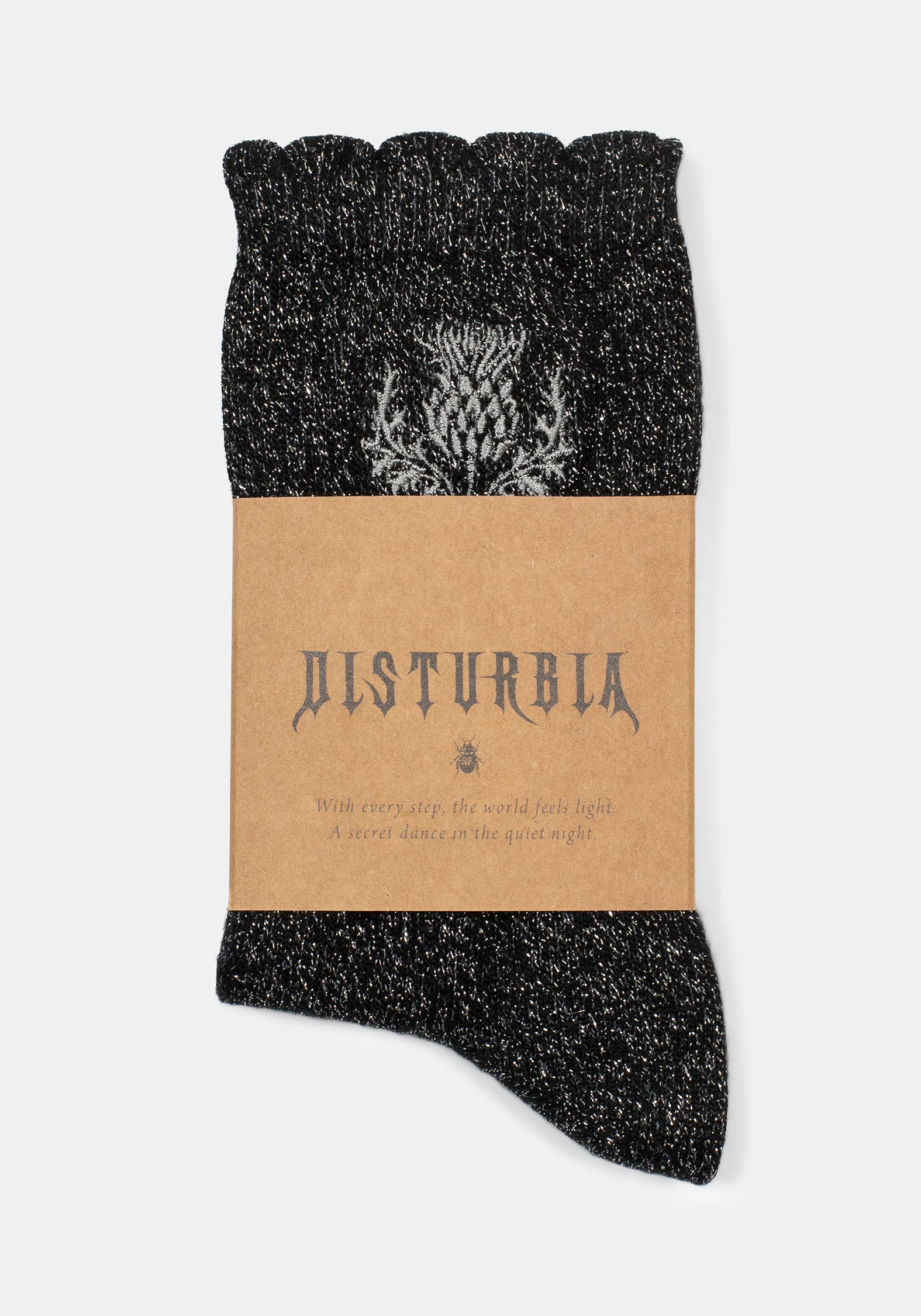 Lurex Thistle Embroidered Socks - Image 4
