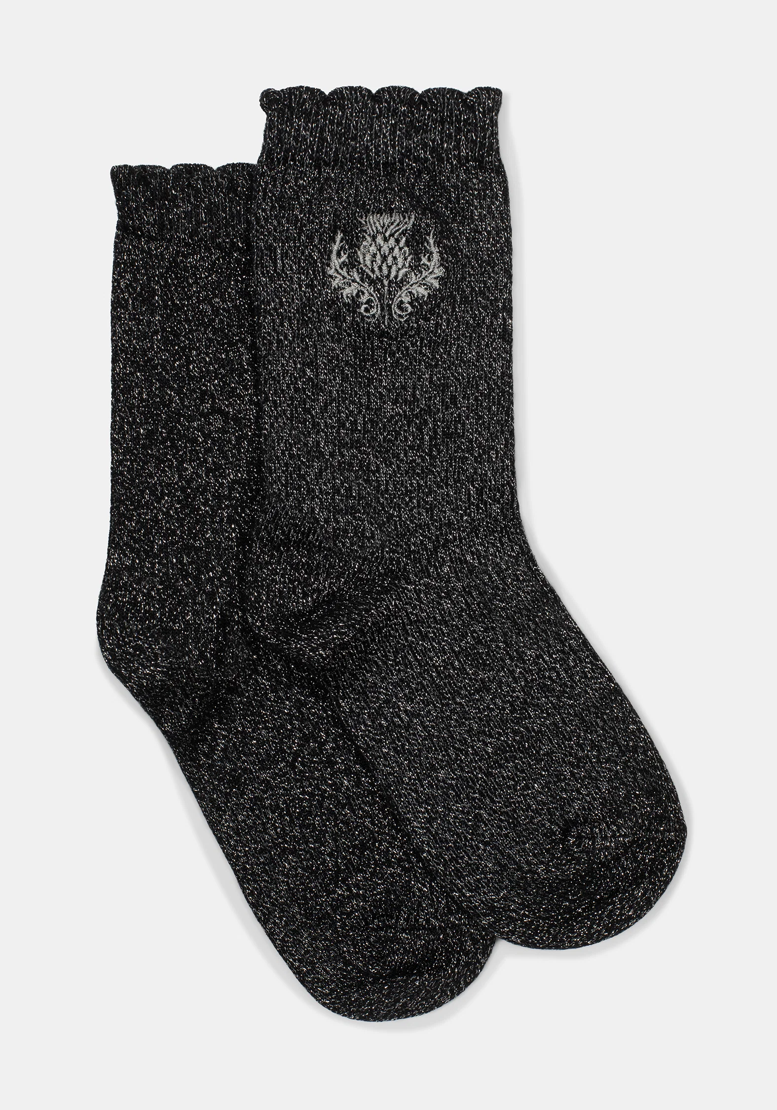 Lurex Thistle Embroidered Socks - Image 6