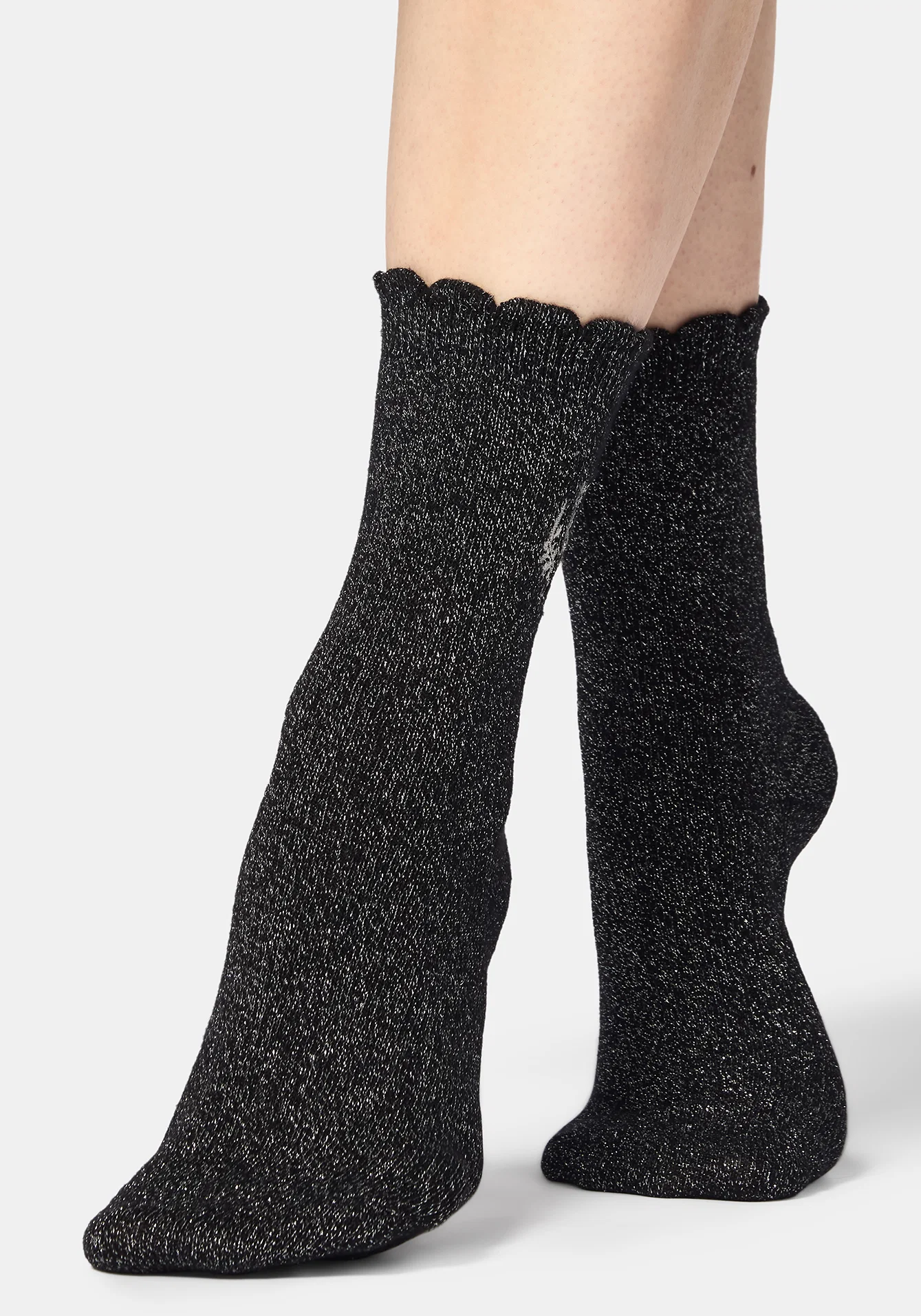 Lurex Thistle Embroidered Socks - Image 7