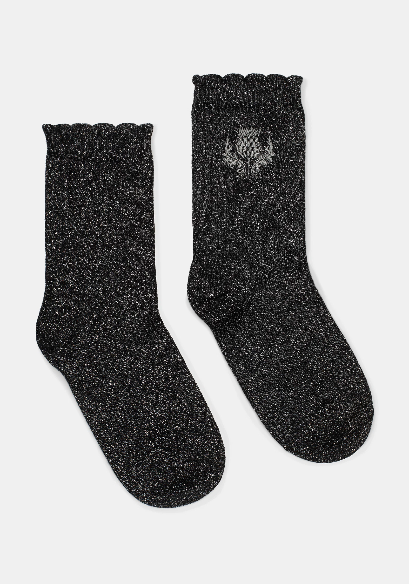 Lurex Thistle Embroidered Socks - Image 8
