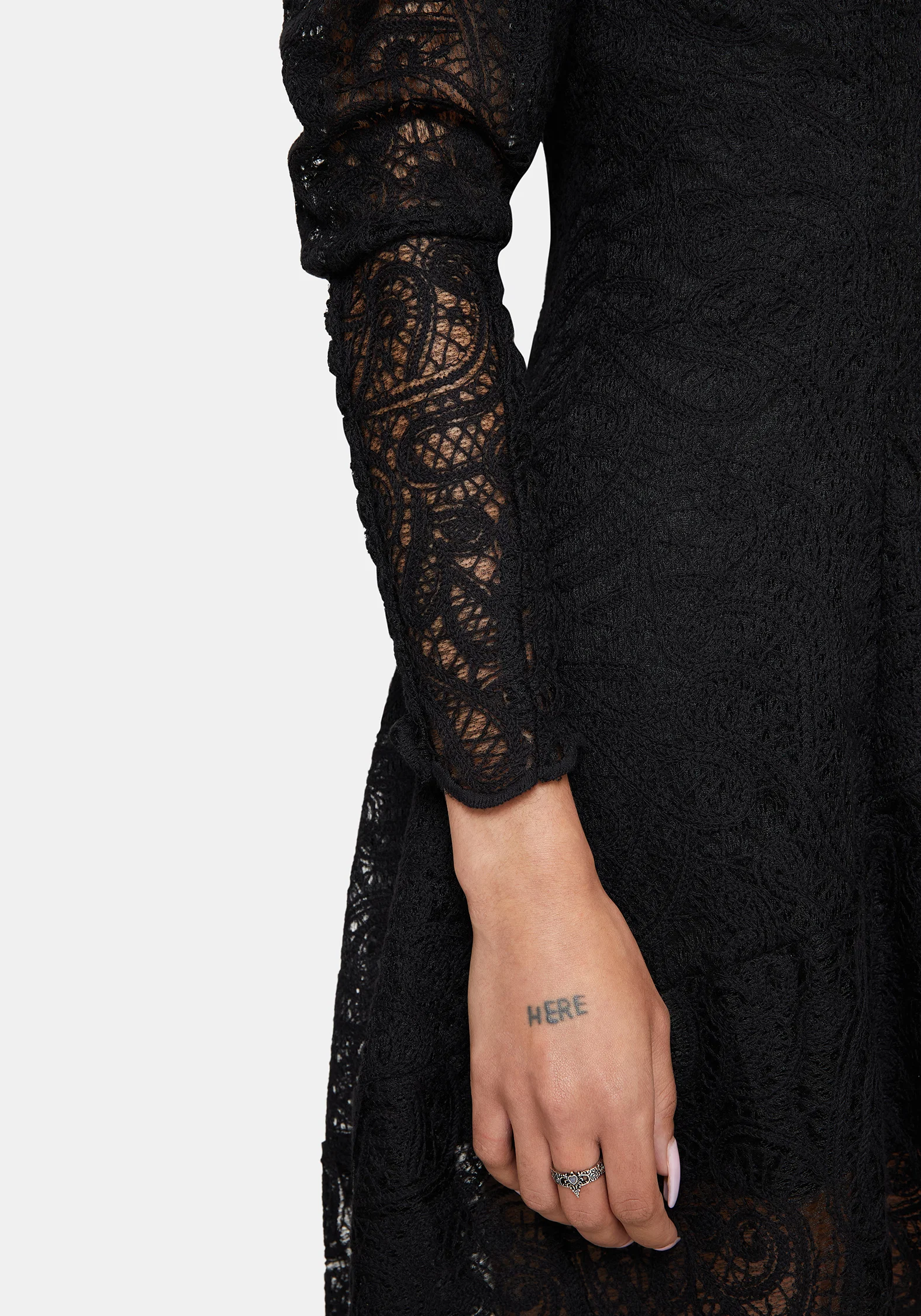 Lyra High Neck Lace Mini Dress - Image 2
