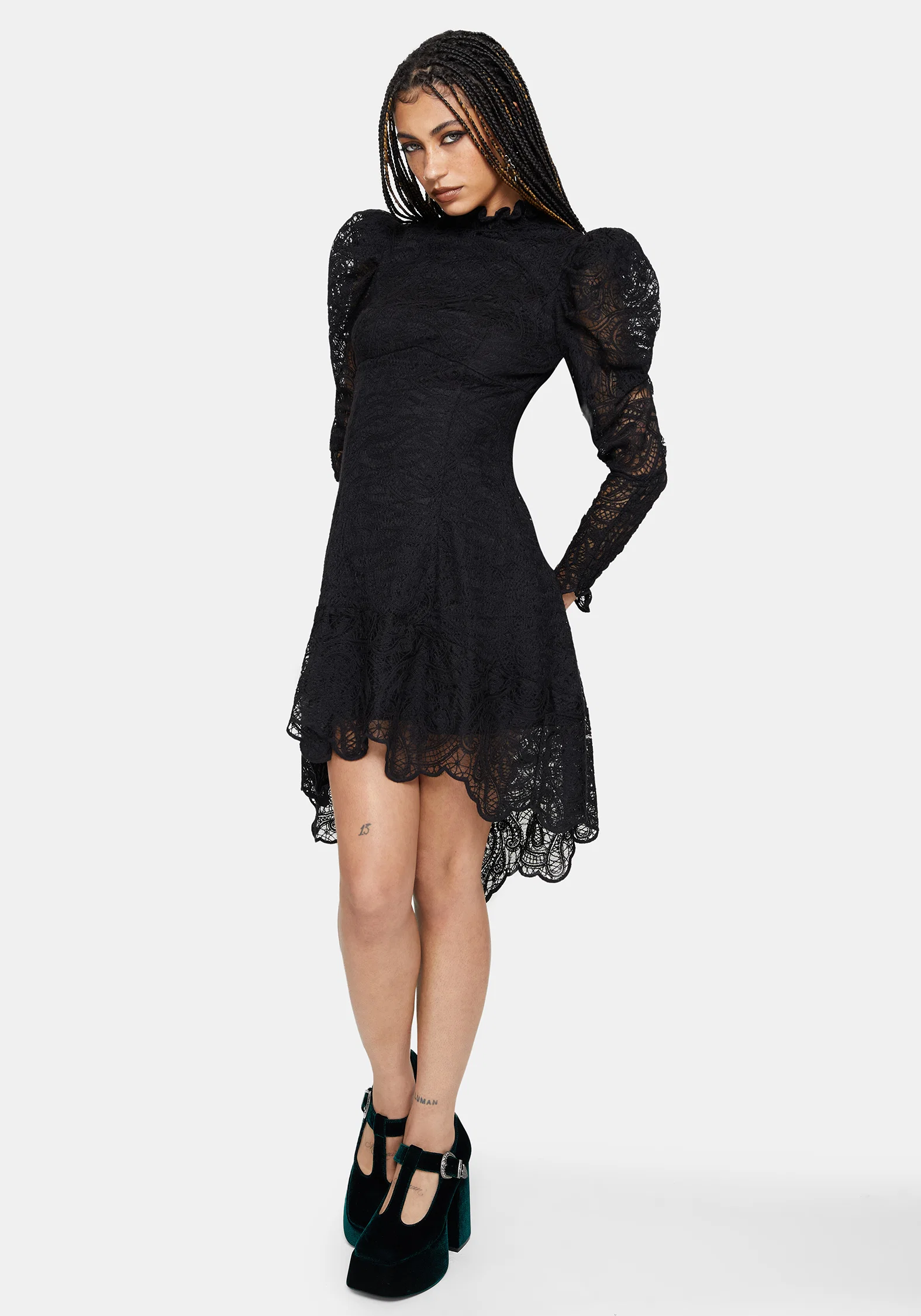 Lyra High Neck Lace Mini Dress - Image 5