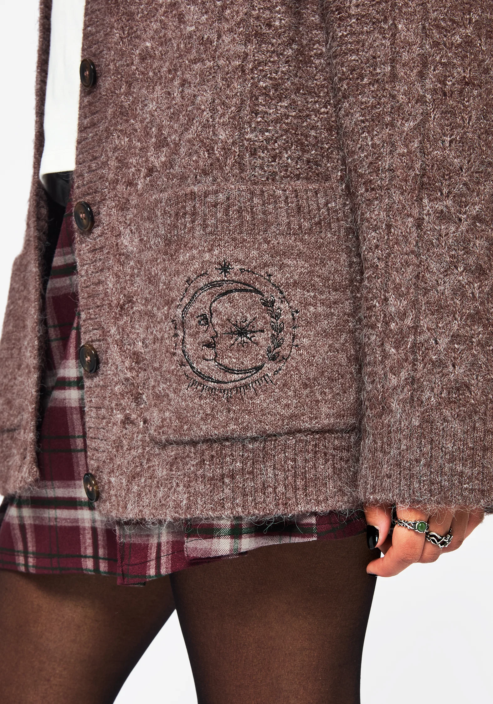 Madeline Embroidered Pointelle Knit Cardigan - Image 2