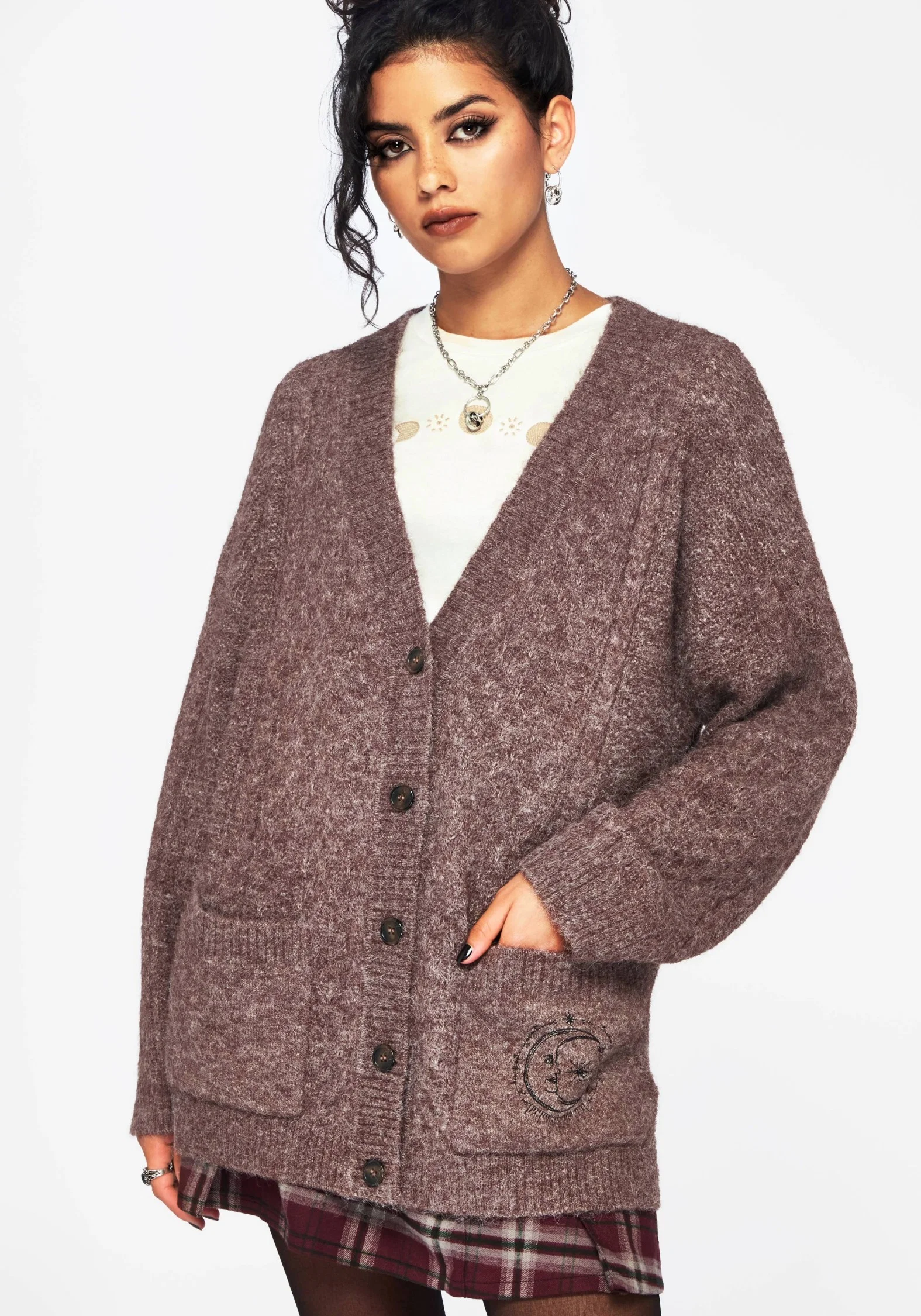 Madeline Embroidered Pointelle Knit Cardigan - Image 3