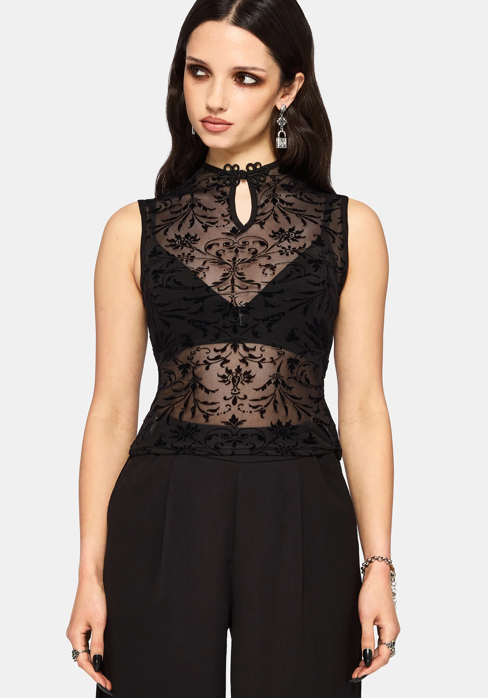 Mae Flock Mesh Keyhole Tank - Image 2