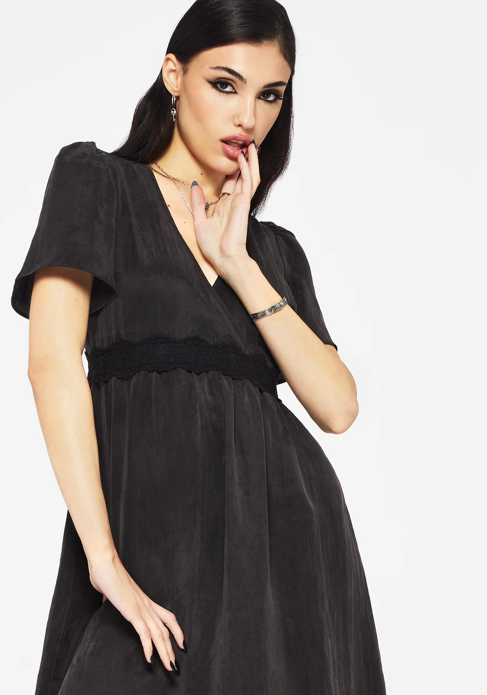 Maeve Lyocell Blend Lace Detail Maxi Dress - Image 4