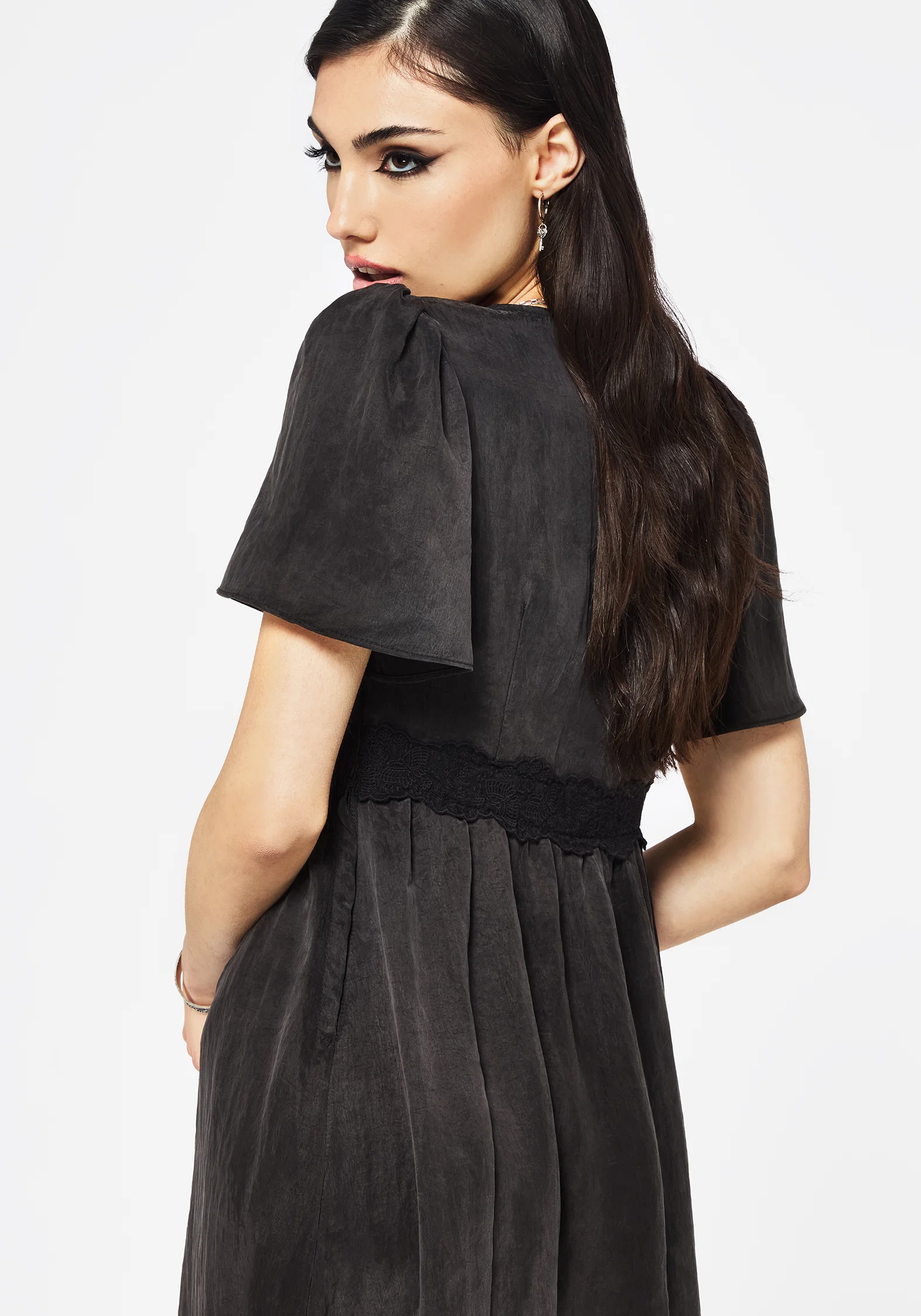 Maeve Lyocell Blend Lace Detail Maxi Dress - Image 6