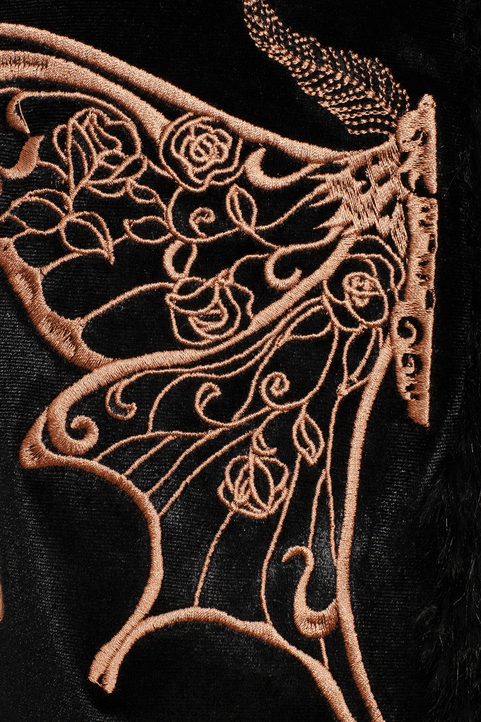 Maeve Faux Fur Embroidered Moth Gilet - Image 11