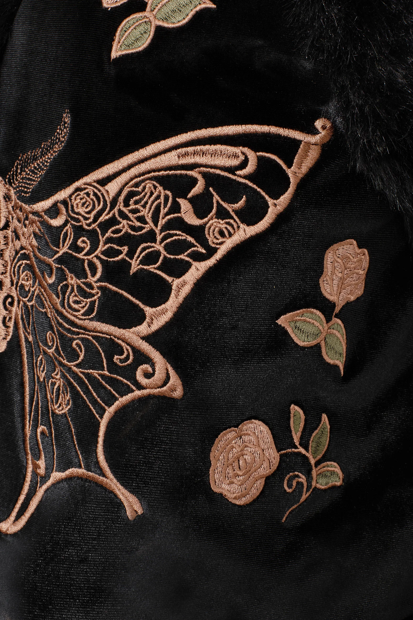 Maeve Faux Fur Embroidered Moth Gilet - Image 12